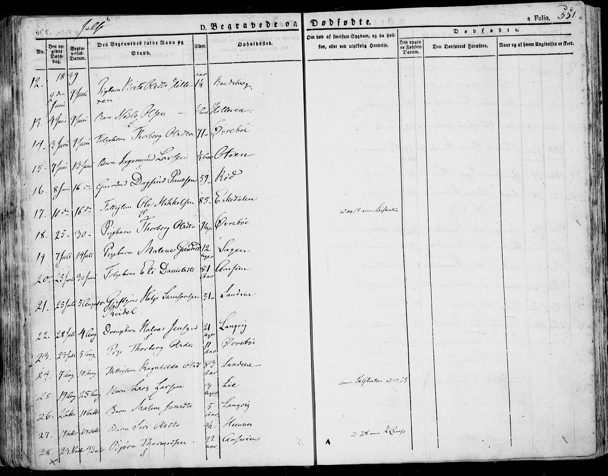 Jelsa sokneprestkontor, AV/SAST-A-101842/01/IV: Parish register (official) no. A 6.2, 1828-1853, p. 551