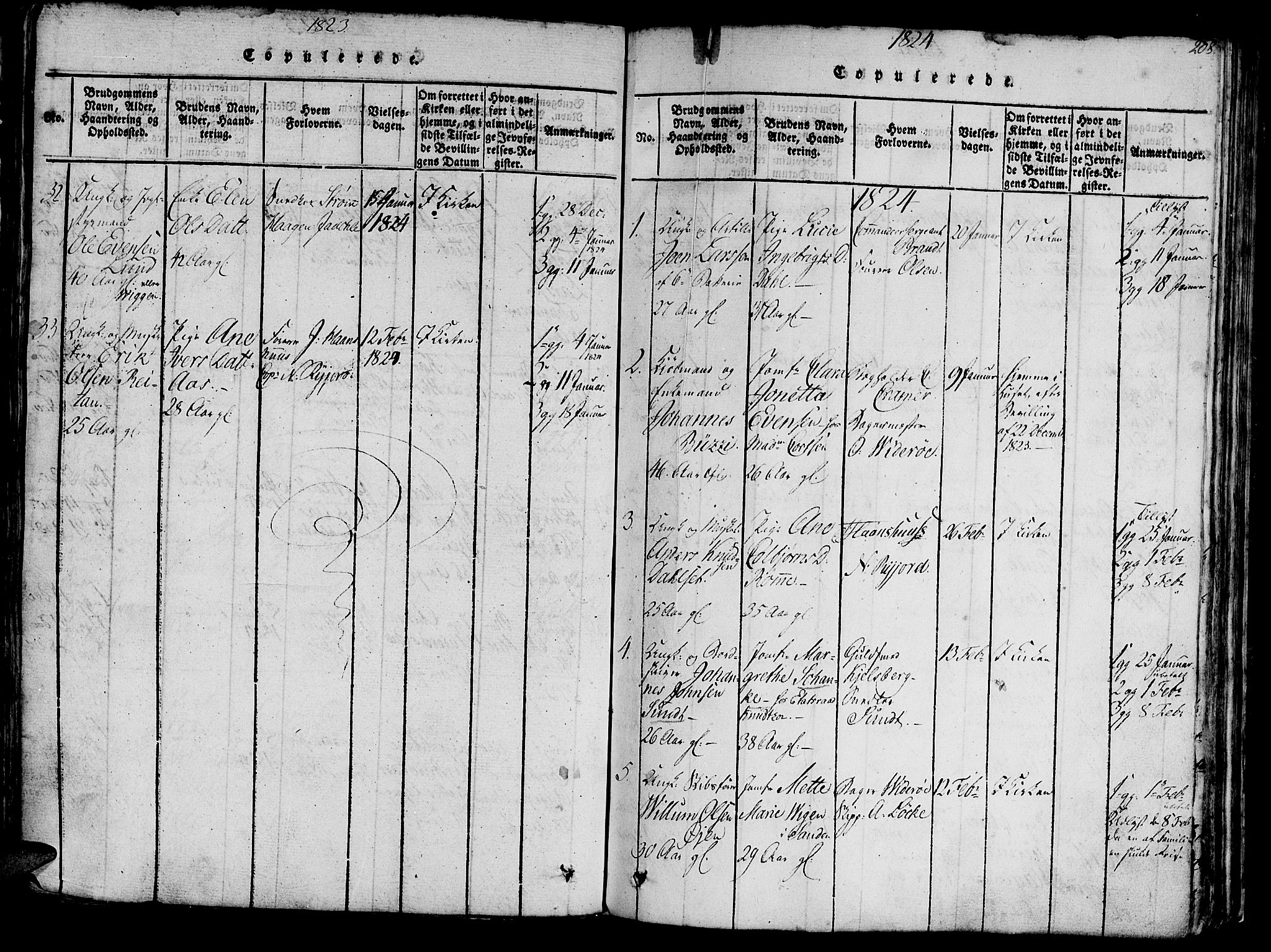 Ministerialprotokoller, klokkerbøker og fødselsregistre - Sør-Trøndelag, SAT/A-1456/602/L0135: Parish register (copy) no. 602C03, 1815-1832, p. 208