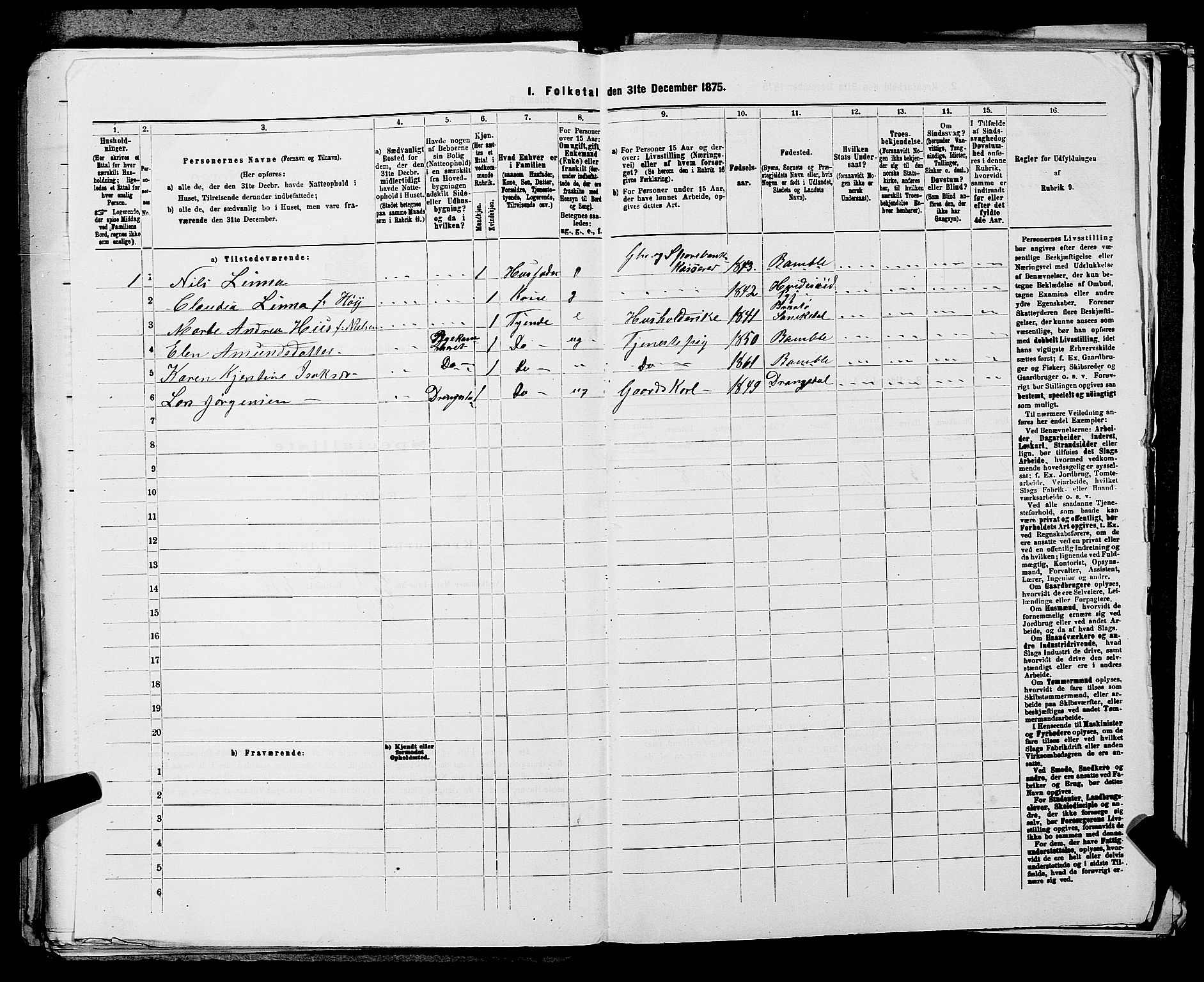 SAKO, 1875 census for 0814L Bamble/Bamble, 1875, p. 720