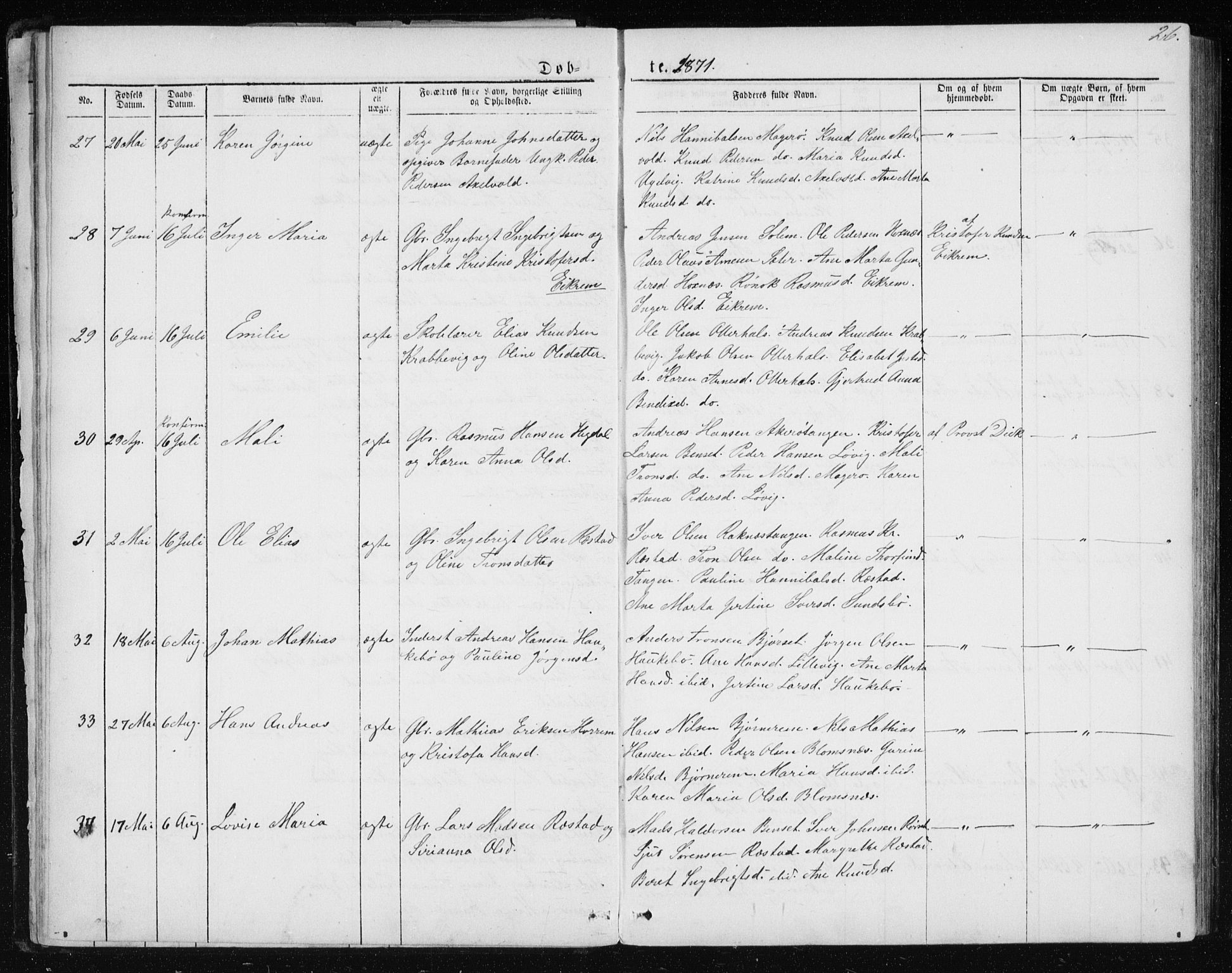 Ministerialprotokoller, klokkerbøker og fødselsregistre - Møre og Romsdal, AV/SAT-A-1454/560/L0724: Parish register (copy) no. 560C01, 1867-1892, p. 26