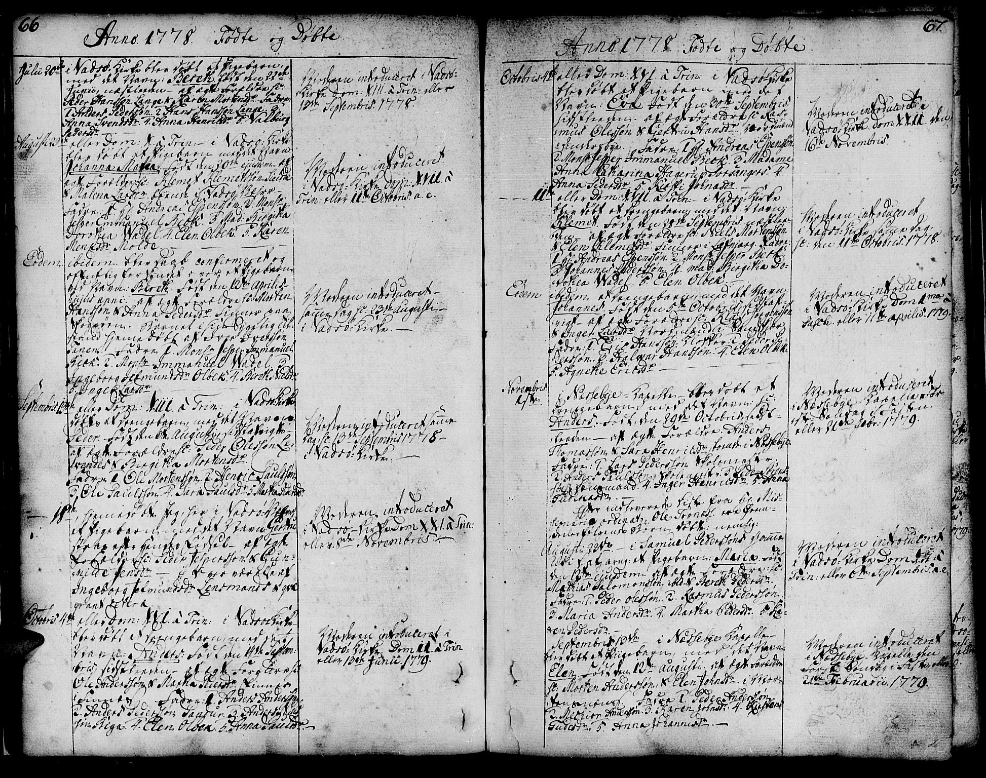 Vadsø sokneprestkontor, SATØ/S-1325/H/Ha/L0002kirke: Parish register (official) no. 2, 1764-1821, p. 66-67