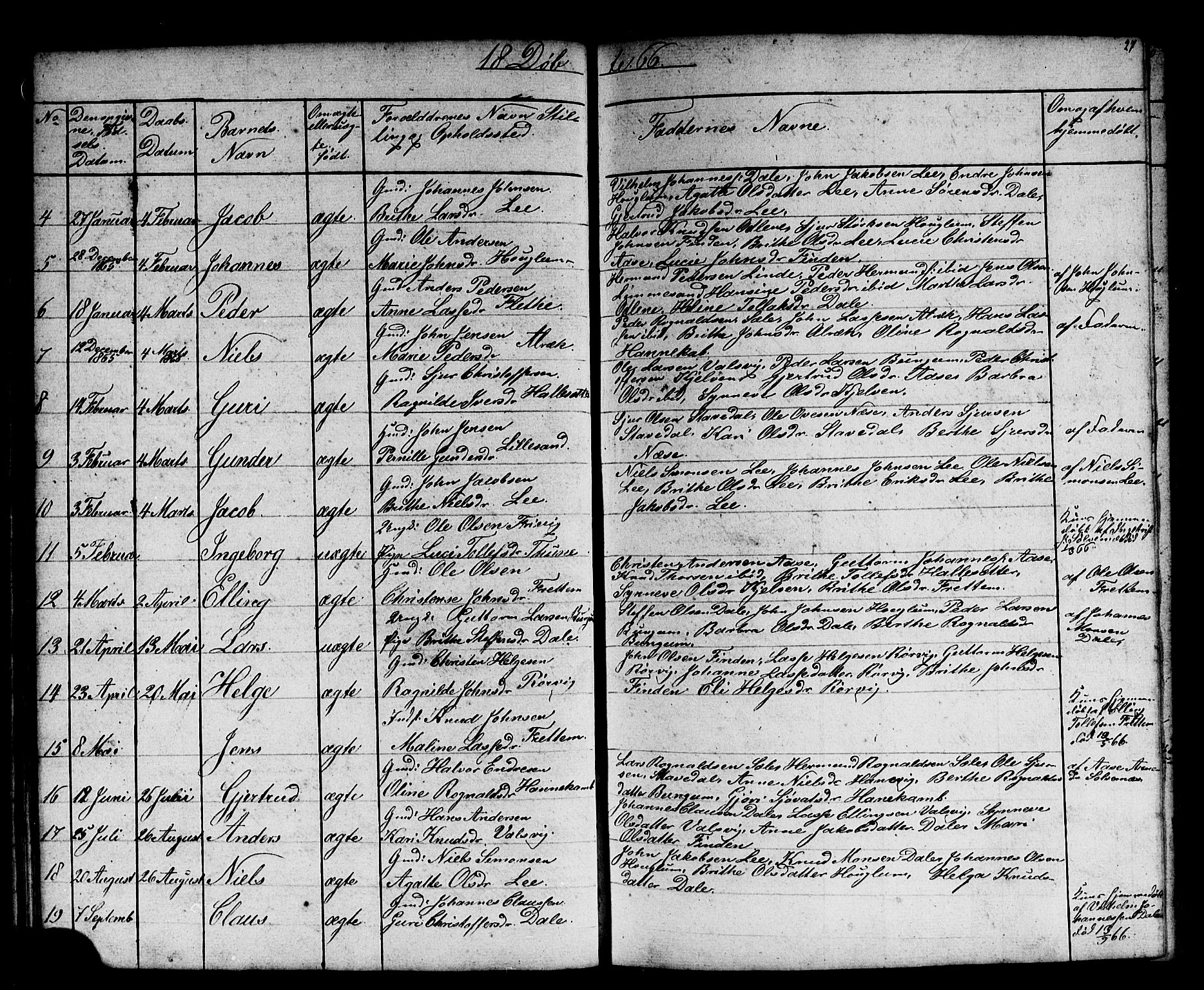 Vik sokneprestembete, SAB/A-81501: Parish register (copy) no. B 1, 1847-1877, p. 27