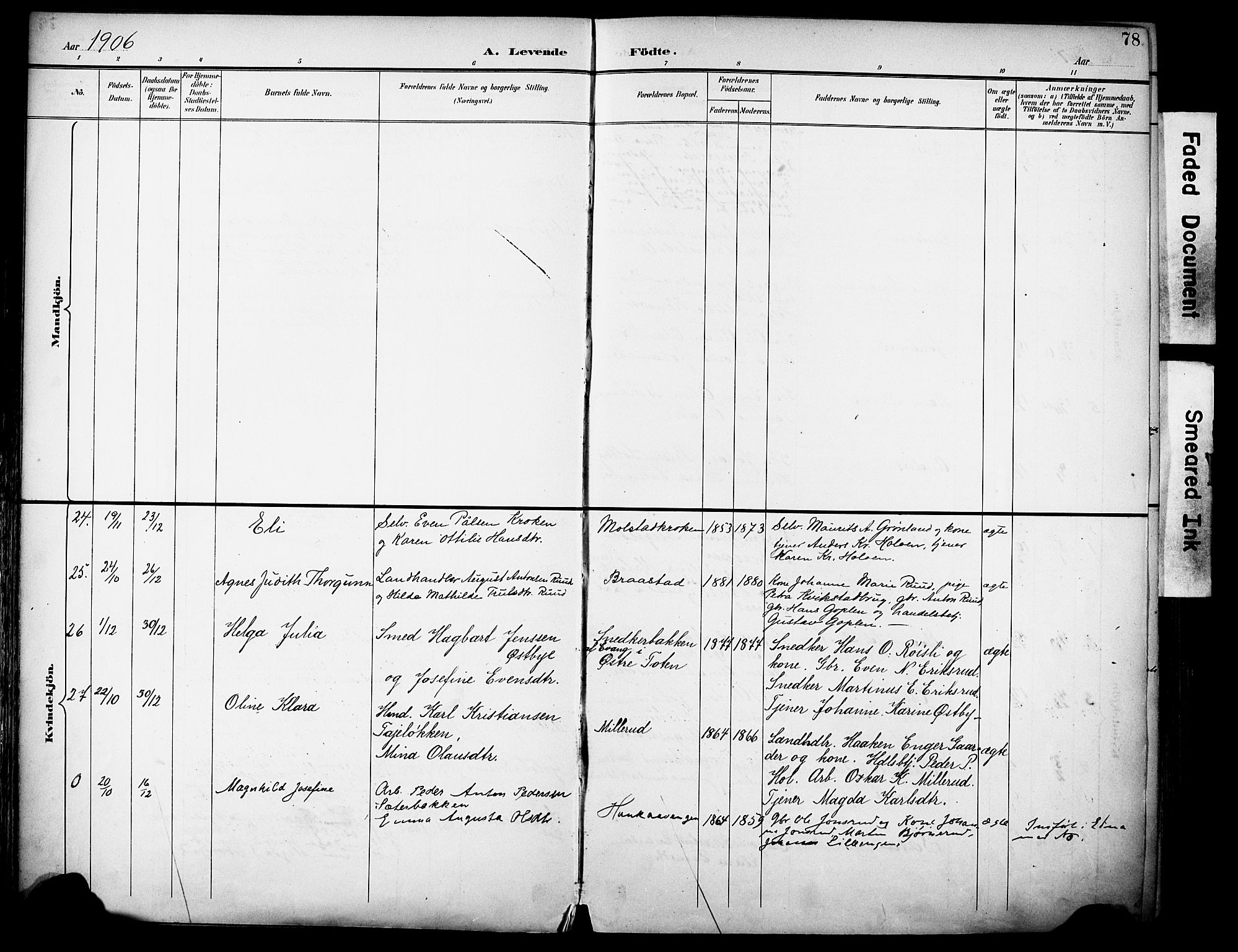 Vestre Toten prestekontor, SAH/PREST-108/H/Ha/Haa/L0013: Parish register (official) no. 13, 1895-1911, p. 78