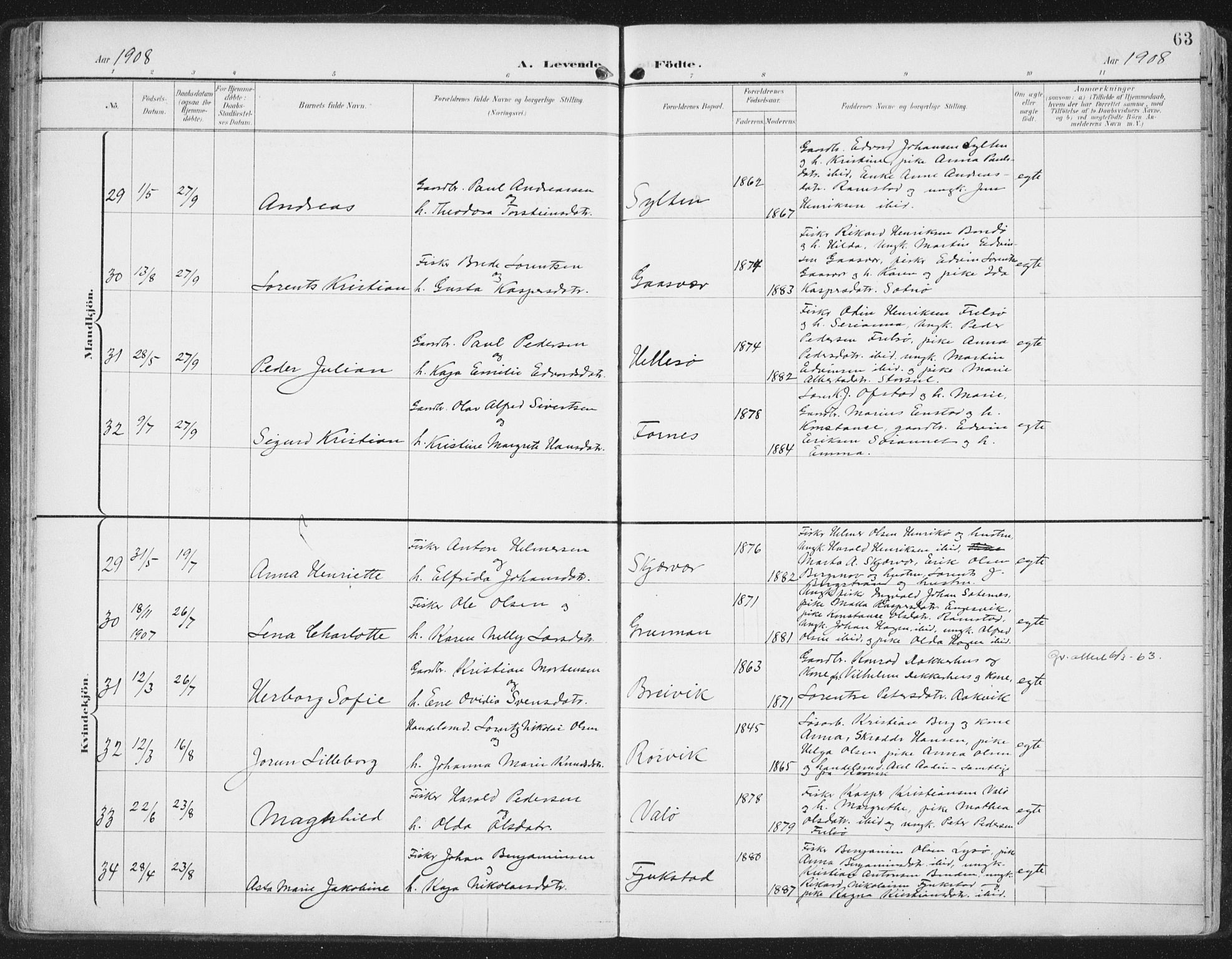 Ministerialprotokoller, klokkerbøker og fødselsregistre - Nord-Trøndelag, SAT/A-1458/786/L0688: Parish register (official) no. 786A04, 1899-1912, p. 63