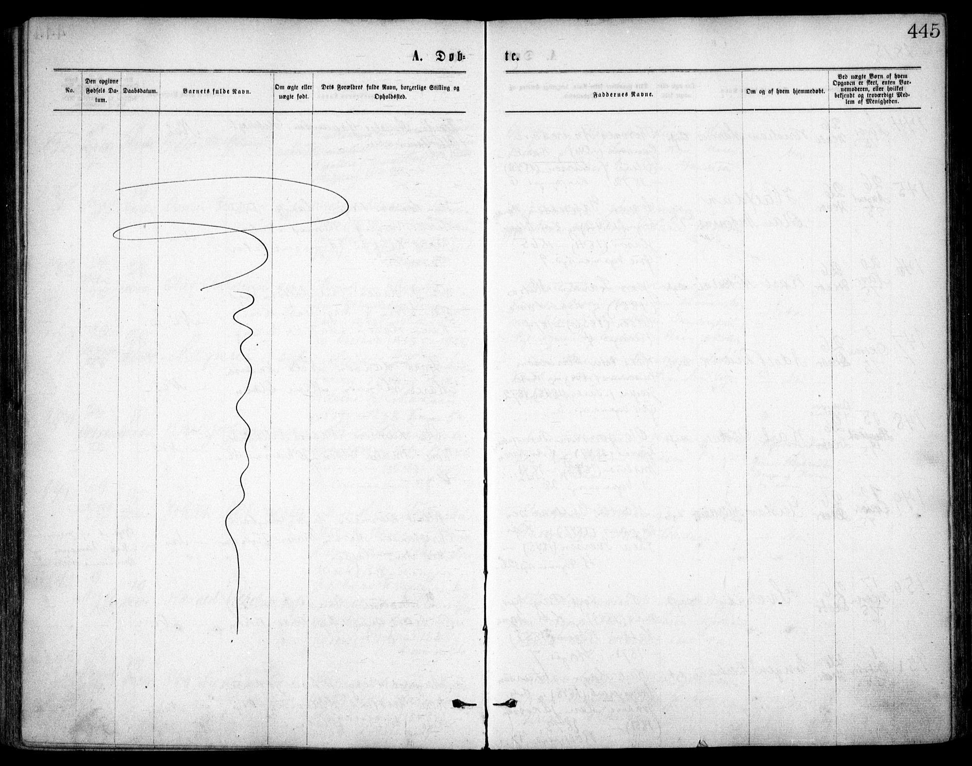 Oslo domkirke Kirkebøker, AV/SAO-A-10752/F/Fa/L0017: Parish register (official) no. 17, 1869-1878, p. 445