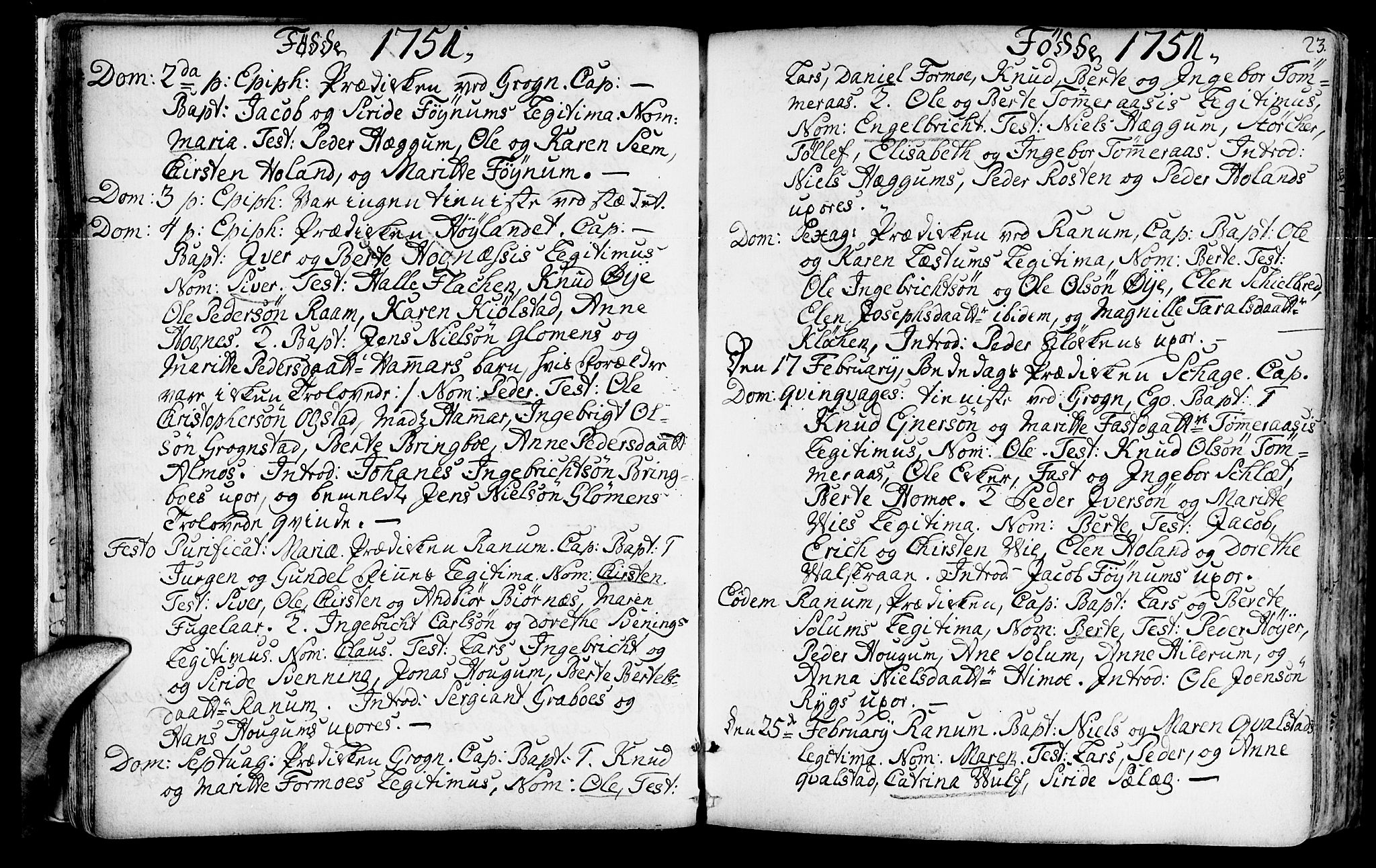 Ministerialprotokoller, klokkerbøker og fødselsregistre - Nord-Trøndelag, SAT/A-1458/764/L0542: Parish register (official) no. 764A02, 1748-1779, p. 23