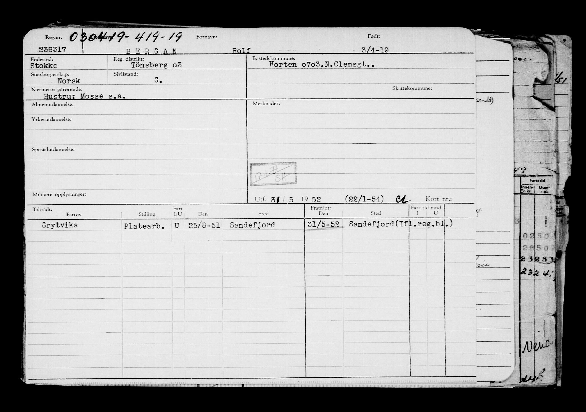 Direktoratet for sjømenn, AV/RA-S-3545/G/Gb/L0167: Hovedkort, 1919, p. 542