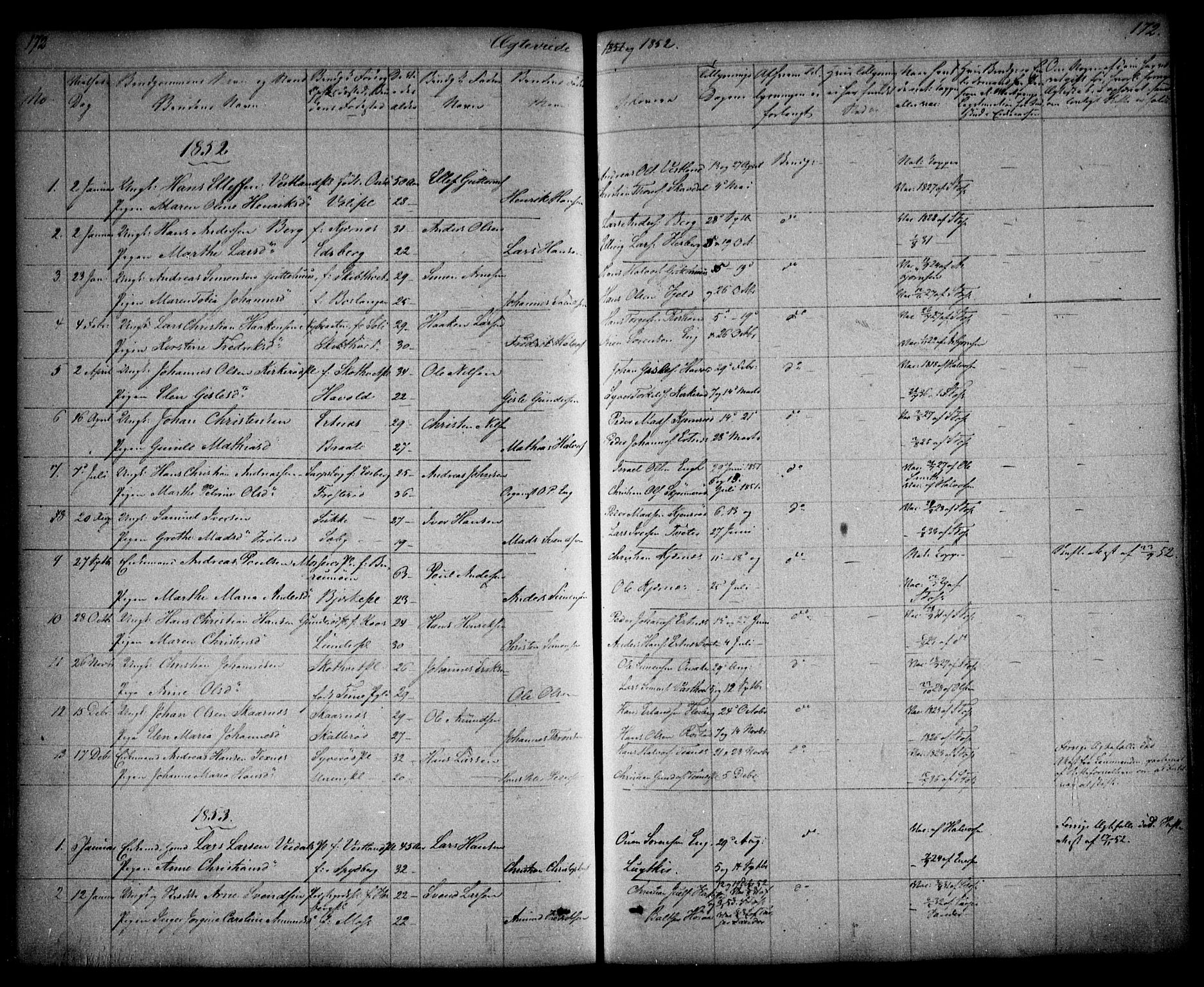 Våler prestekontor Kirkebøker, AV/SAO-A-11083/F/Fa/L0006: Parish register (official) no. I 6, 1840-1861, p. 172