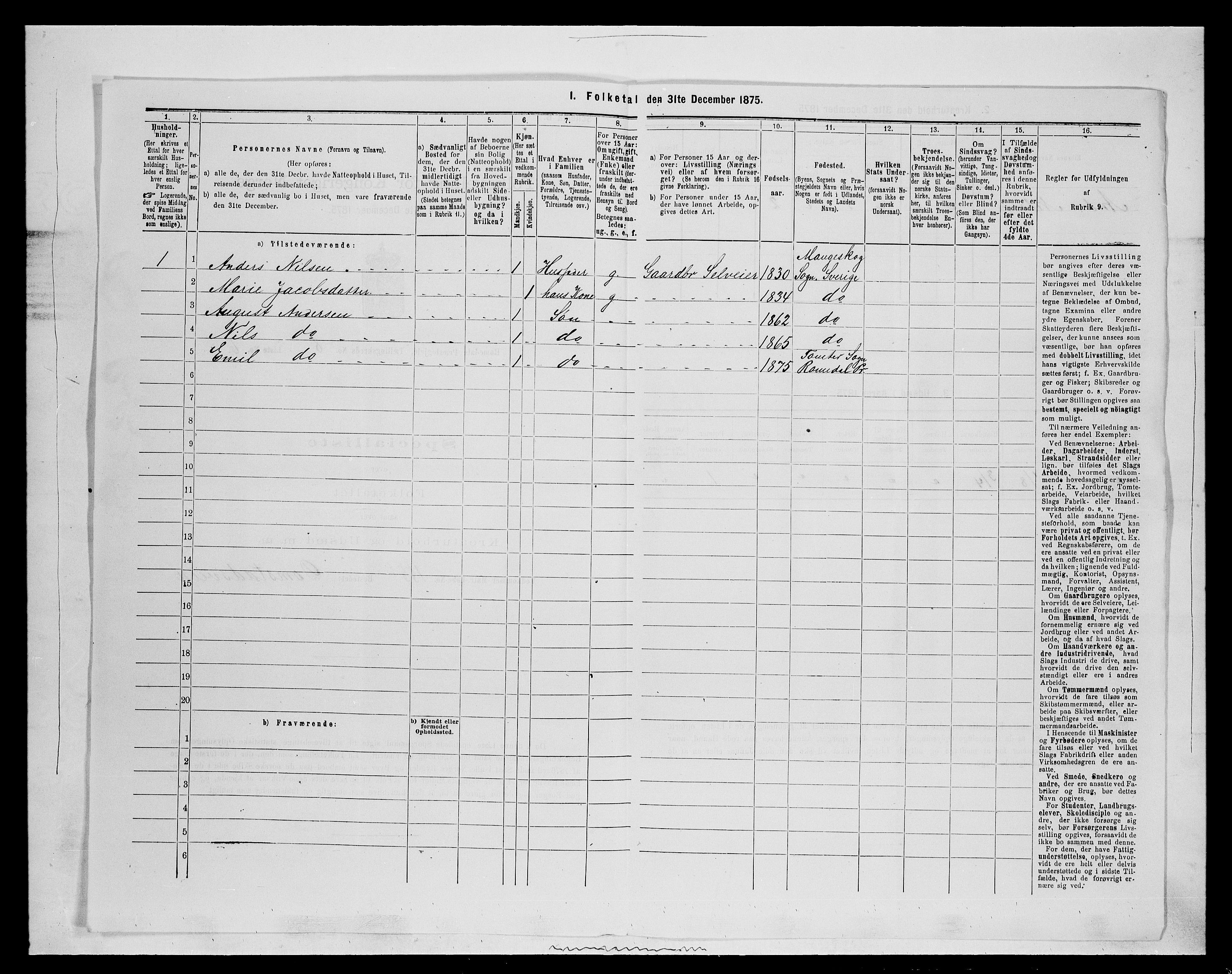 SAH, 1875 census for 0416P Romedal, 1875, p. 1217