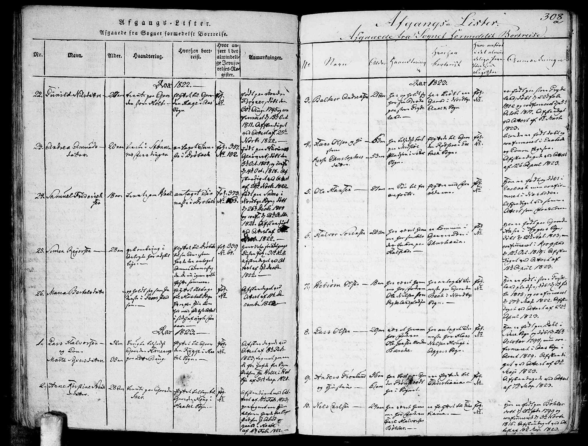 Kråkstad prestekontor Kirkebøker, AV/SAO-A-10125a/F/Fa/L0003: Parish register (official) no. I 3, 1813-1824, p. 308a