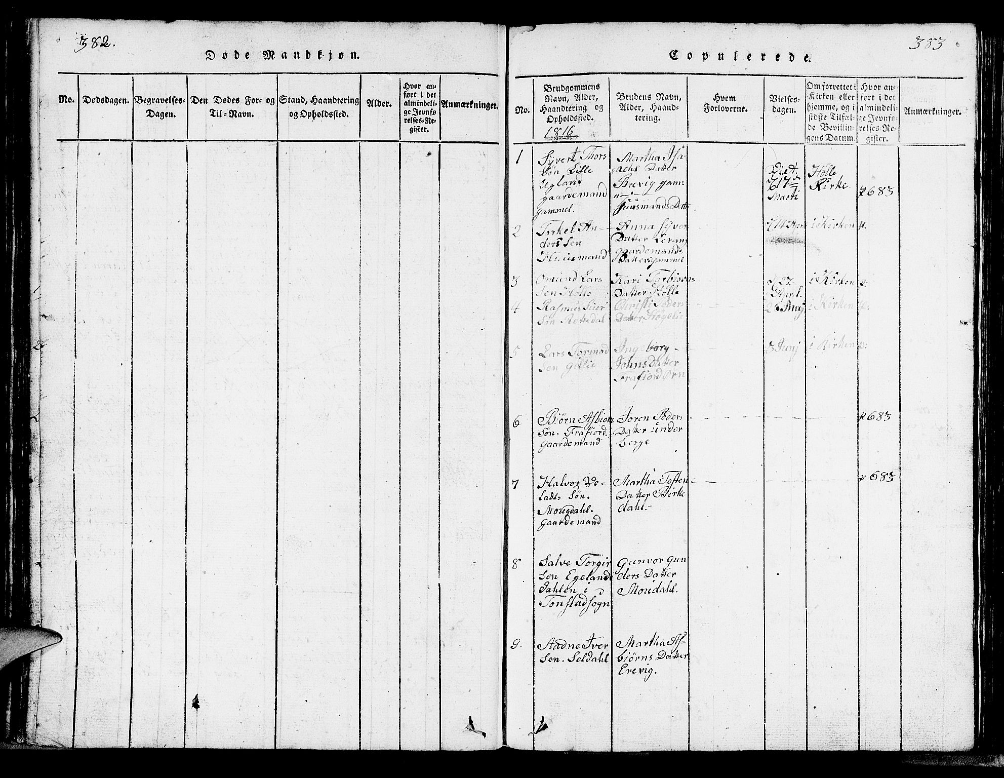 Strand sokneprestkontor, SAST/A-101828/H/Ha/Hab/L0002: Parish register (copy) no. B 2, 1816-1854, p. 382-383