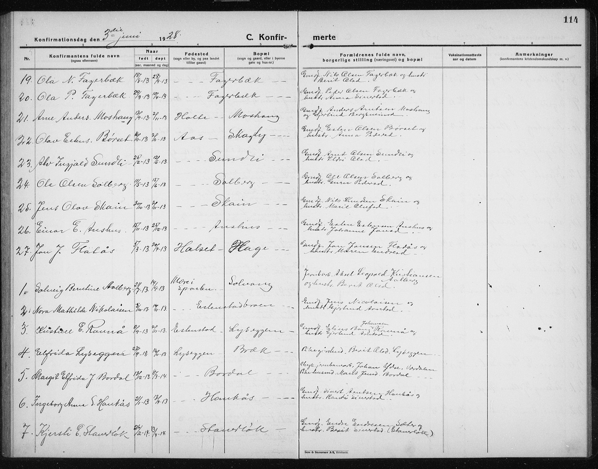 Ministerialprotokoller, klokkerbøker og fødselsregistre - Sør-Trøndelag, SAT/A-1456/689/L1045: Parish register (copy) no. 689C04, 1923-1940, p. 114