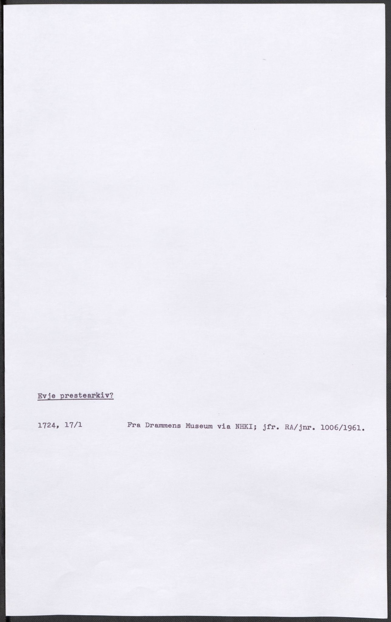 Riksarkivets diplomsamling, AV/RA-EA-5965/F15/L0031: Prestearkiv - Aust-Agder, Vest-Agder og Rogaland, 1575-1768, p. 61
