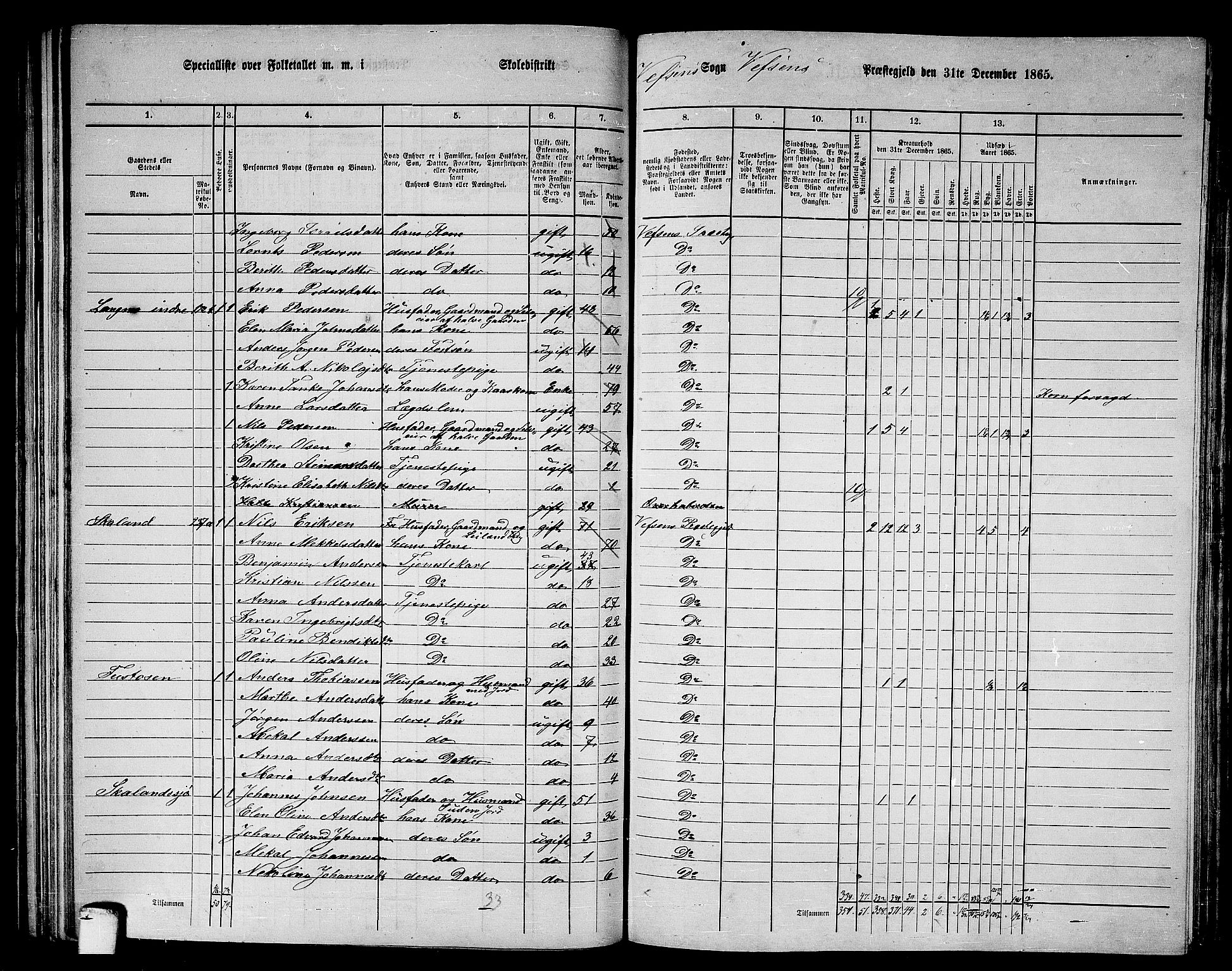 RA, 1865 census for Vefsn, 1865, p. 144