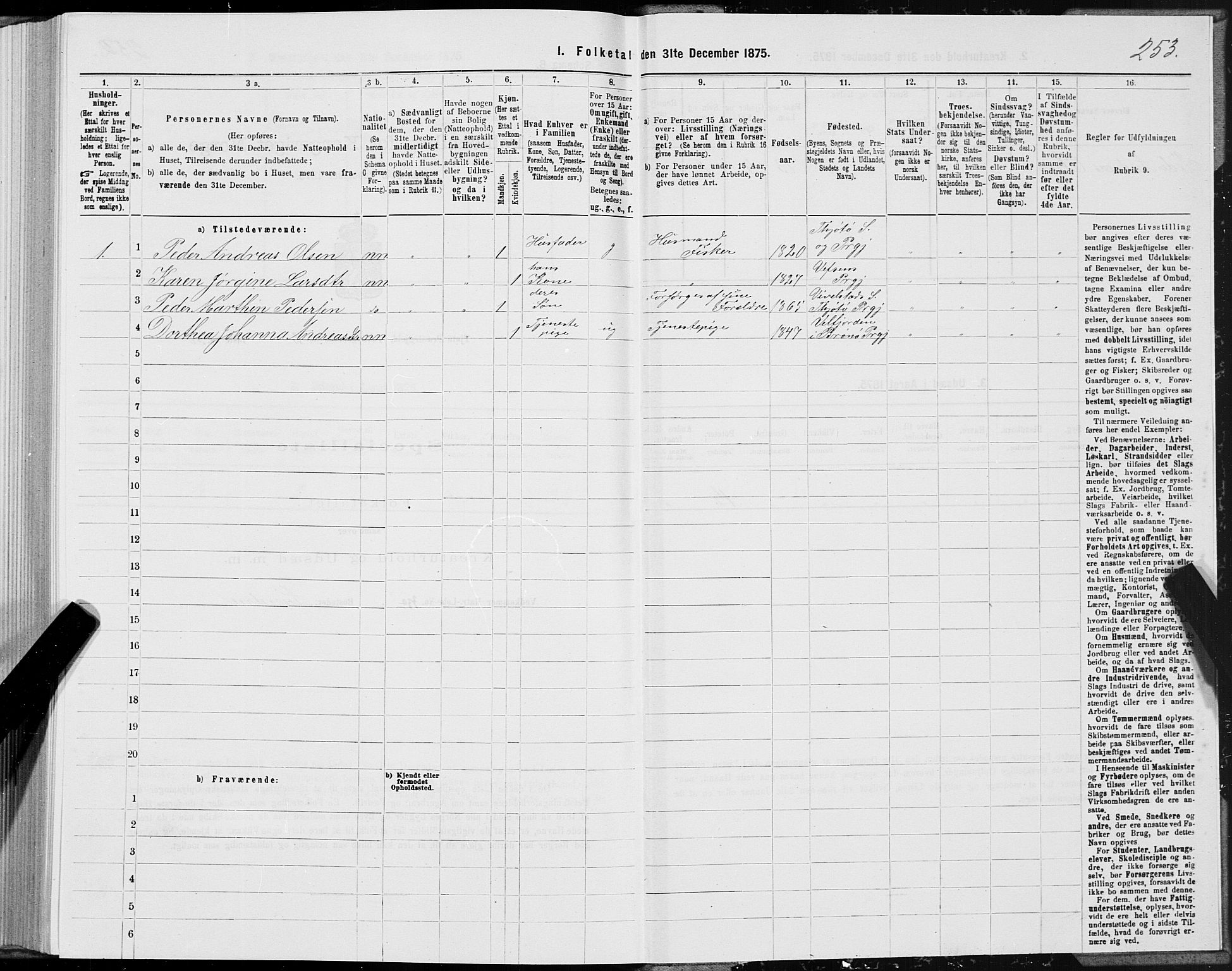 SAT, 1875 census for 1817P Tjøtta, 1875, p. 1253