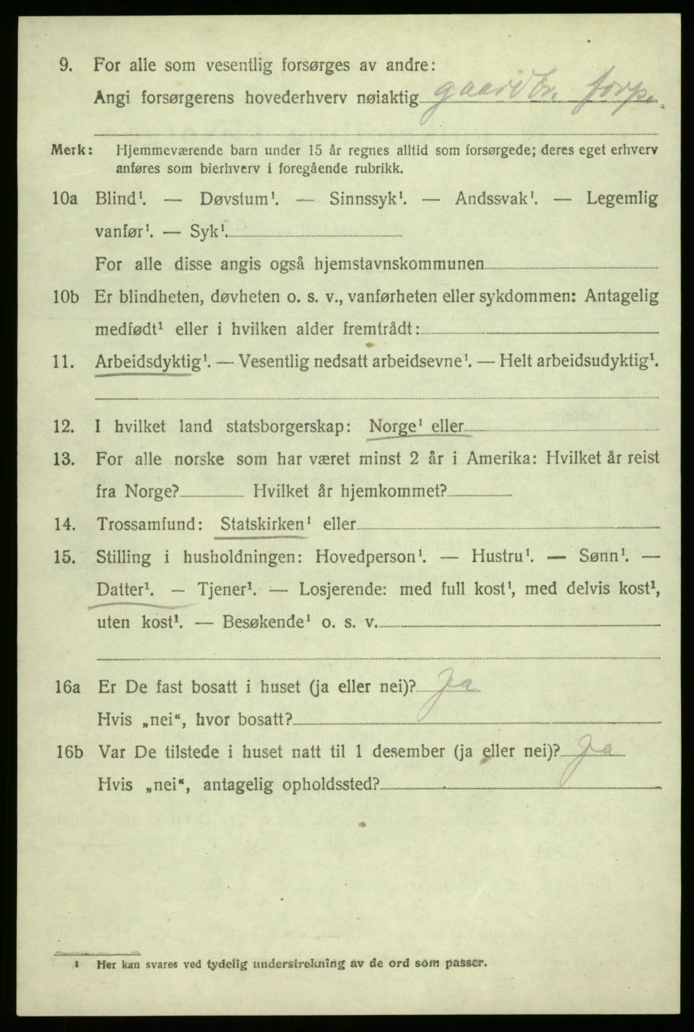 SAO, 1920 census for Borge, 1920, p. 3230