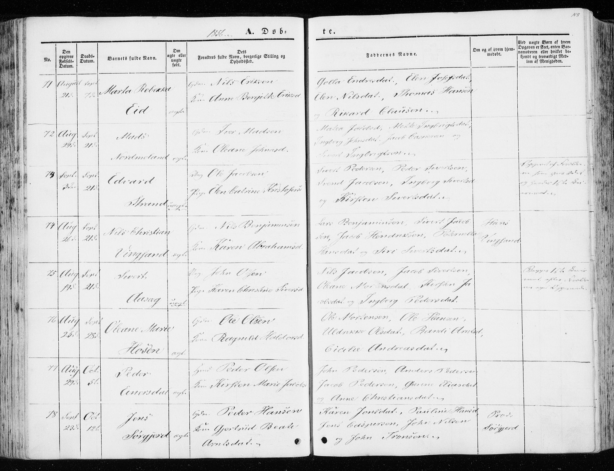 Ministerialprotokoller, klokkerbøker og fødselsregistre - Sør-Trøndelag, AV/SAT-A-1456/657/L0704: Parish register (official) no. 657A05, 1846-1857, p. 108