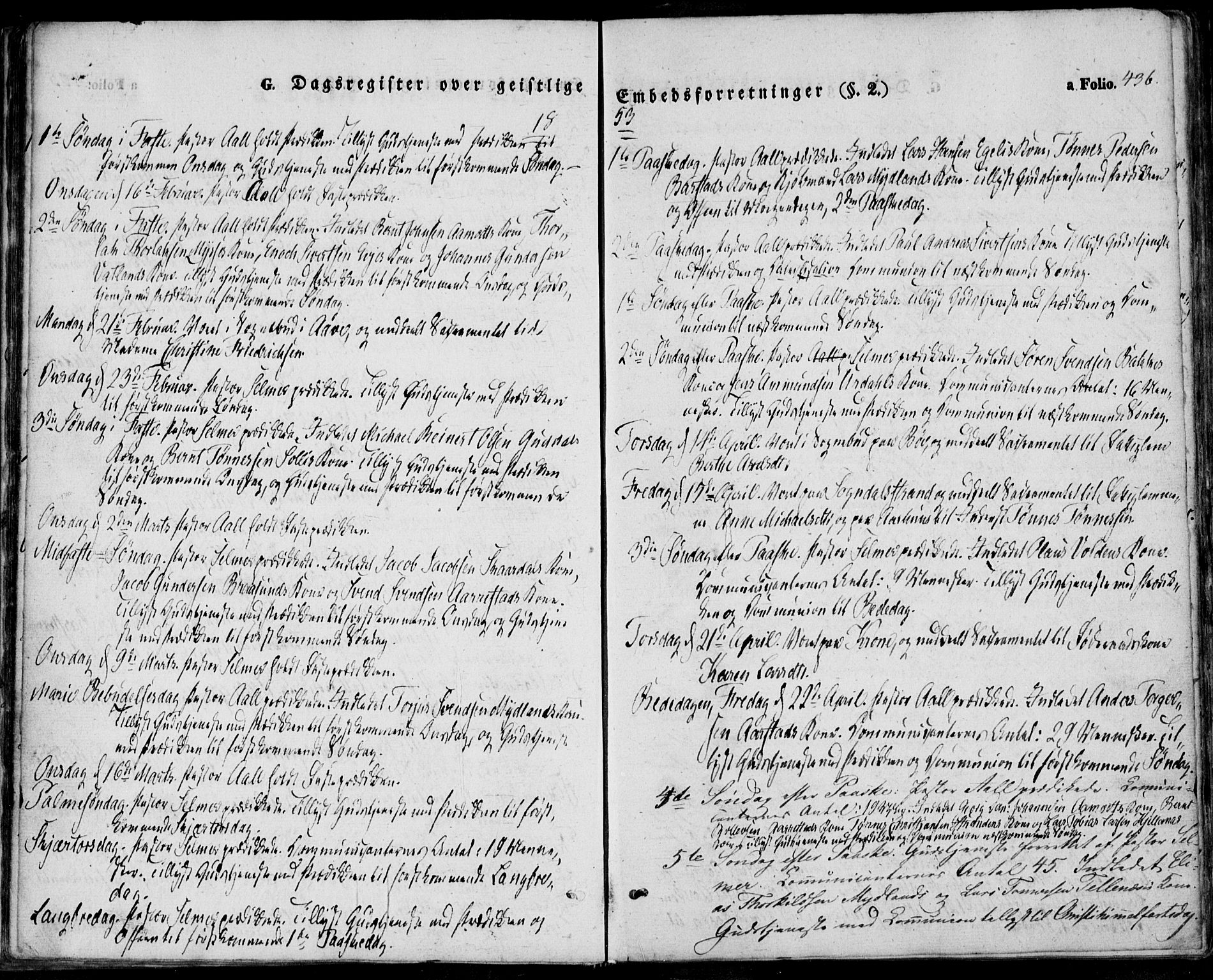 Sokndal sokneprestkontor, AV/SAST-A-101808: Parish register (official) no. A 8.2, 1842-1857, p. 436