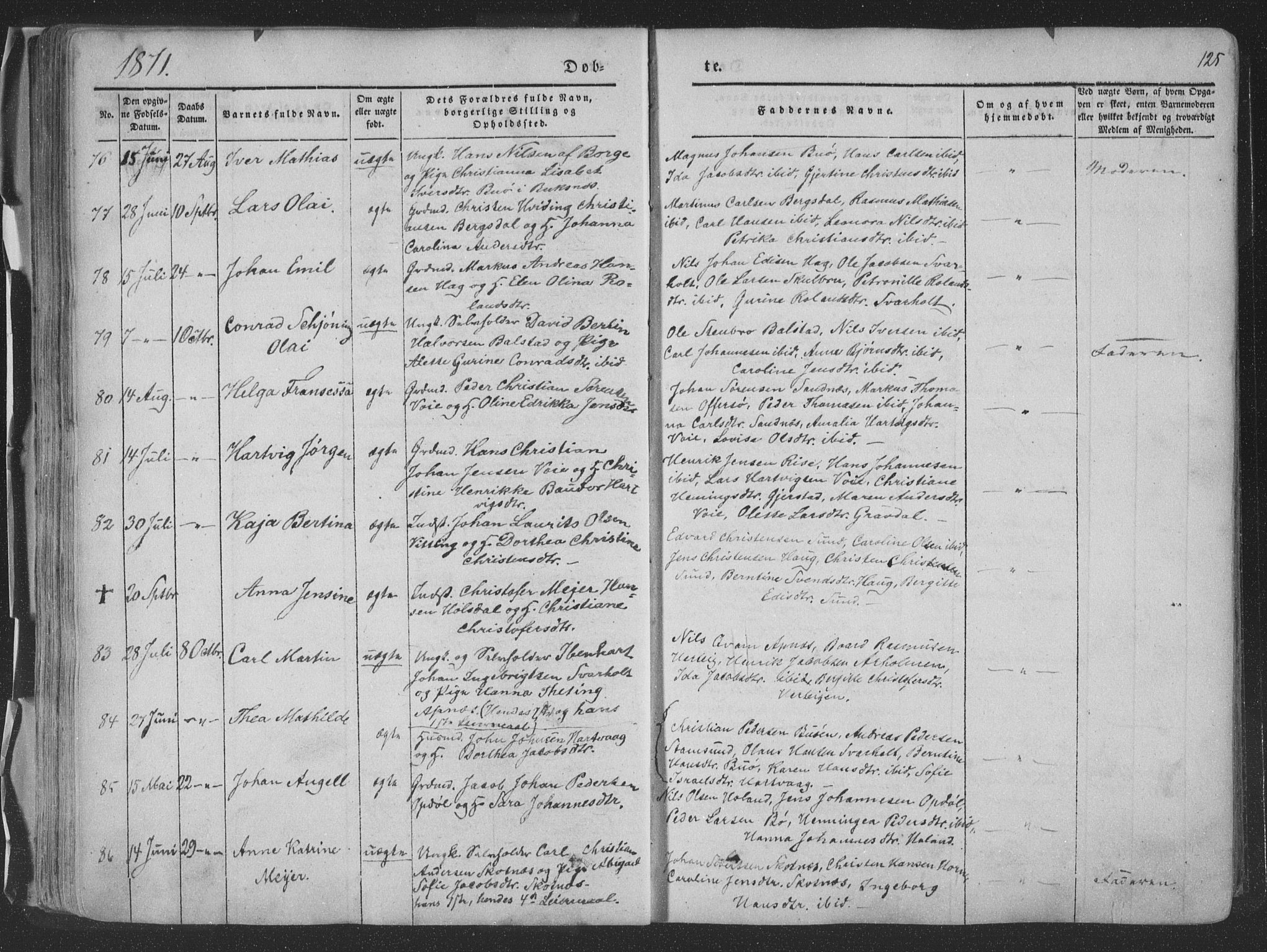 Ministerialprotokoller, klokkerbøker og fødselsregistre - Nordland, AV/SAT-A-1459/881/L1165: Parish register (copy) no. 881C02, 1854-1876, p. 125