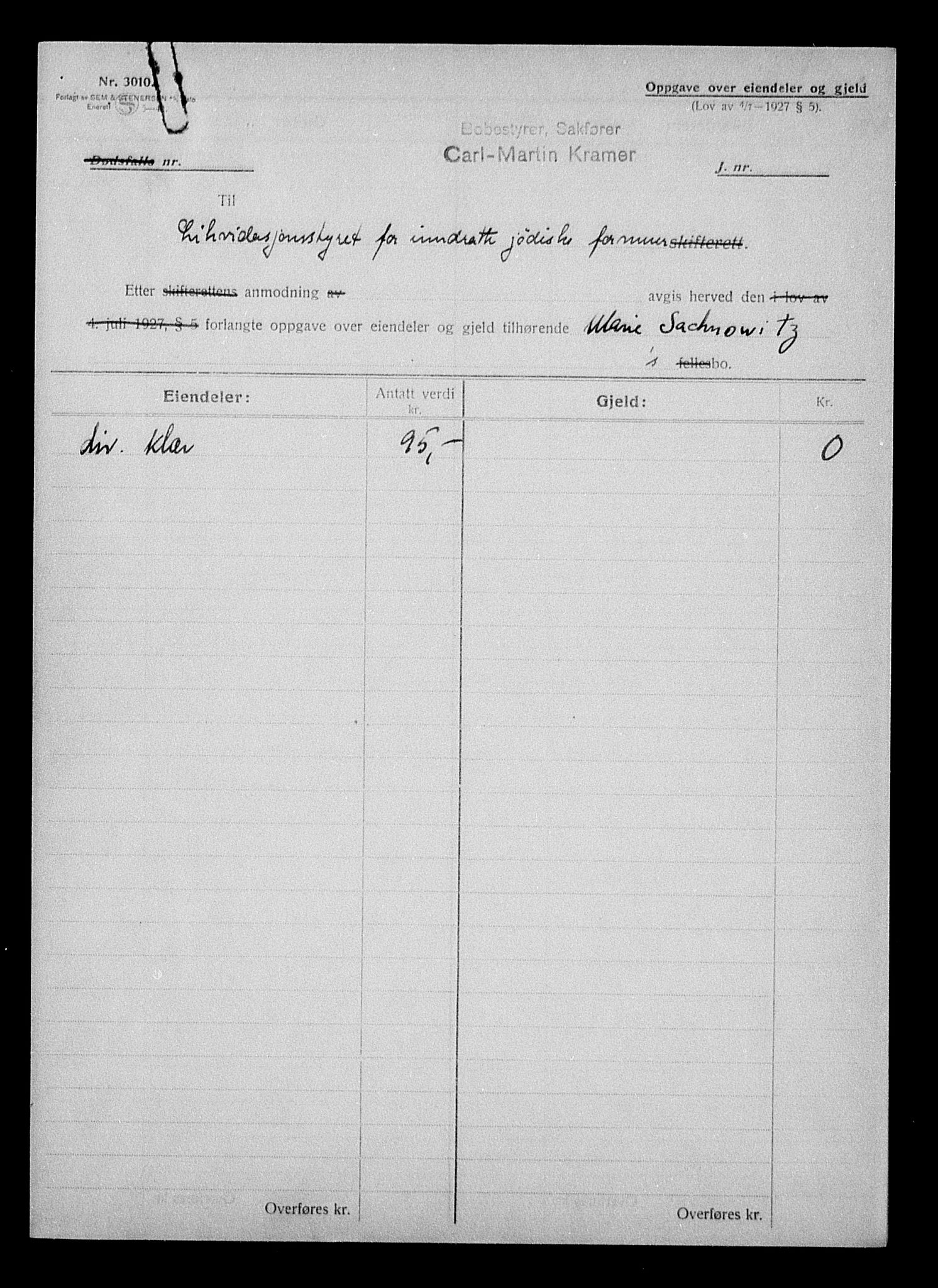 Justisdepartementet, Tilbakeføringskontoret for inndratte formuer, RA/S-1564/H/Hc/Hcc/L0975: --, 1945-1947, p. 439