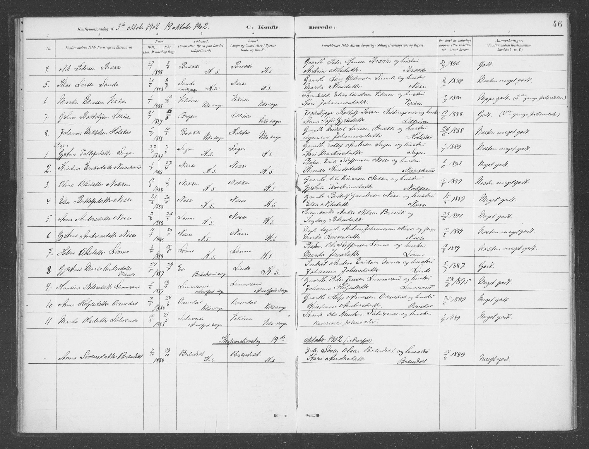 Balestrand sokneprestembete, SAB/A-79601: Parish register (official) no. D  2, 1891-1907, p. 46