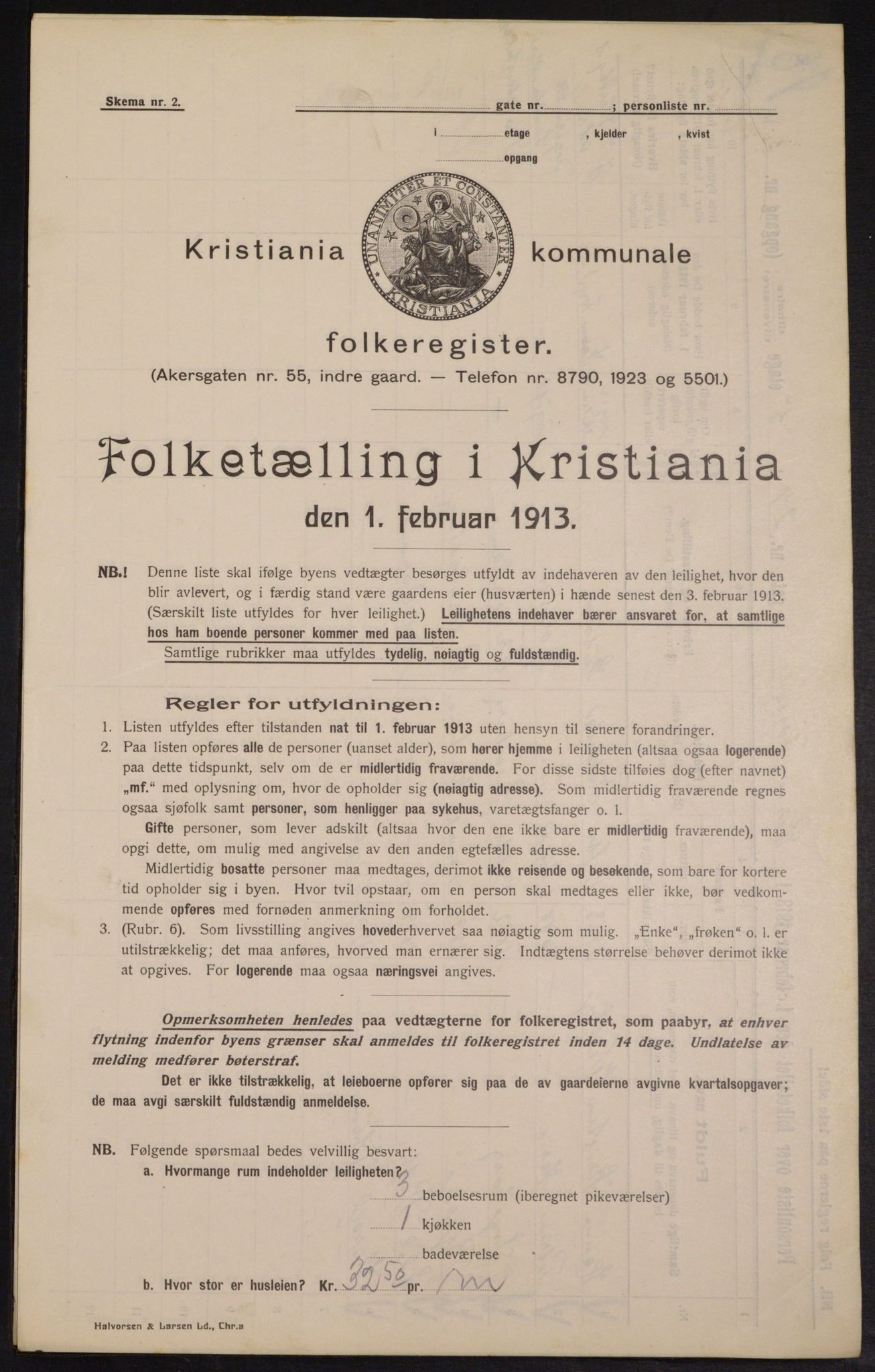 OBA, Municipal Census 1913 for Kristiania, 1913, p. 38864