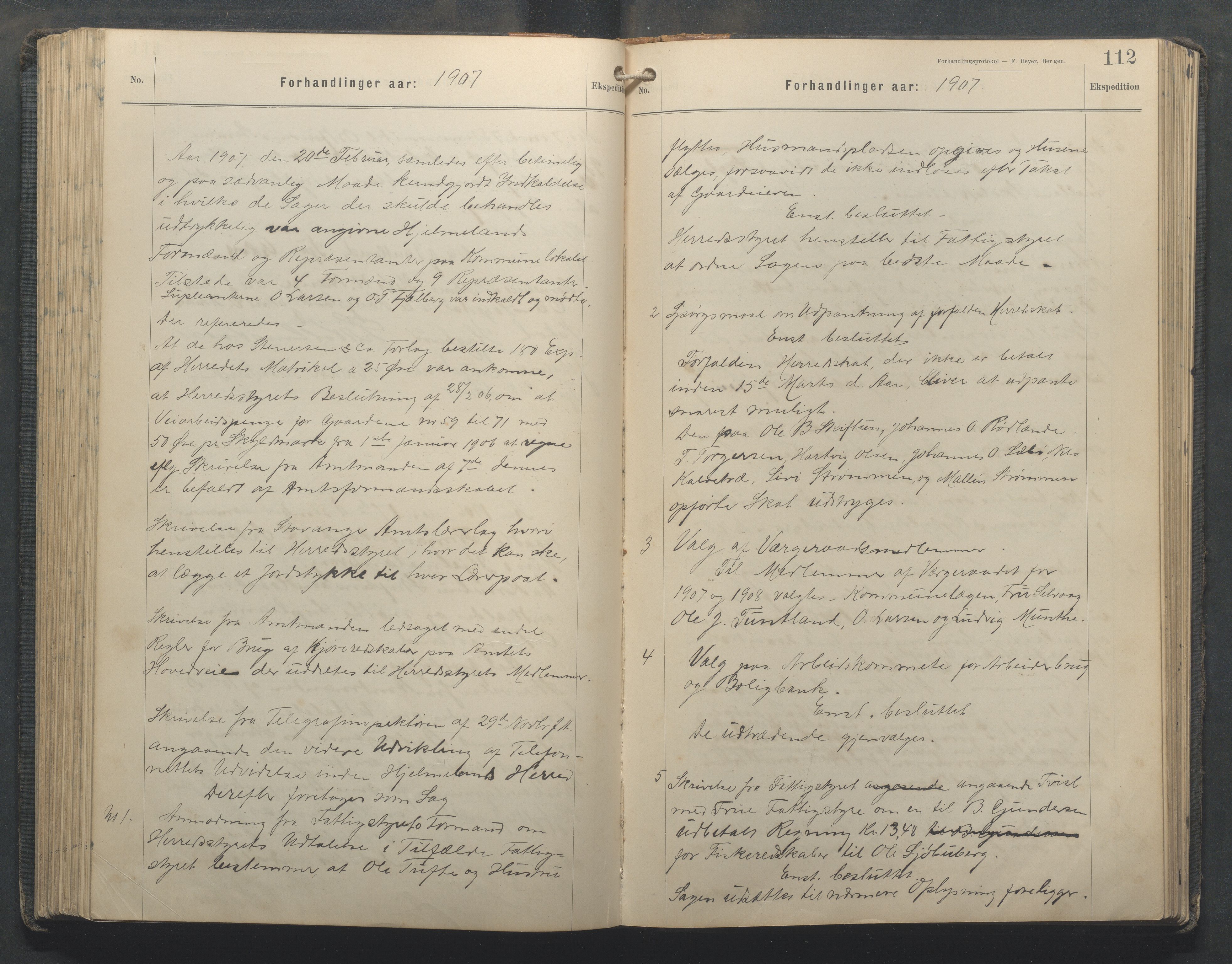 Hjelmeland kommune - Formannskapet, IKAR/K-102522/Aa/L0003: Møtebok, 1900-1911, p. 112