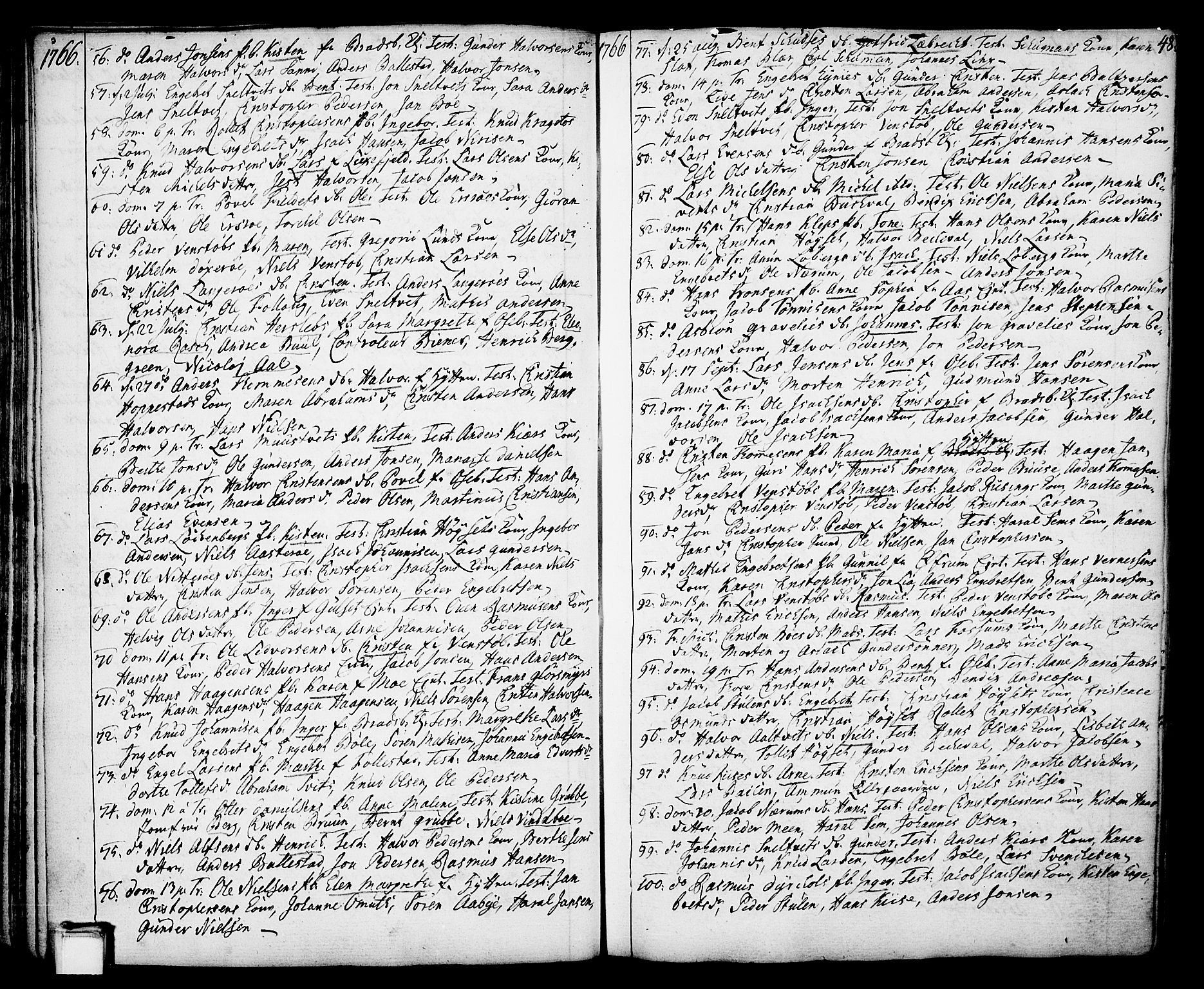 Gjerpen kirkebøker, AV/SAKO-A-265/F/Fa/L0002: Parish register (official) no. I 2, 1747-1795, p. 48