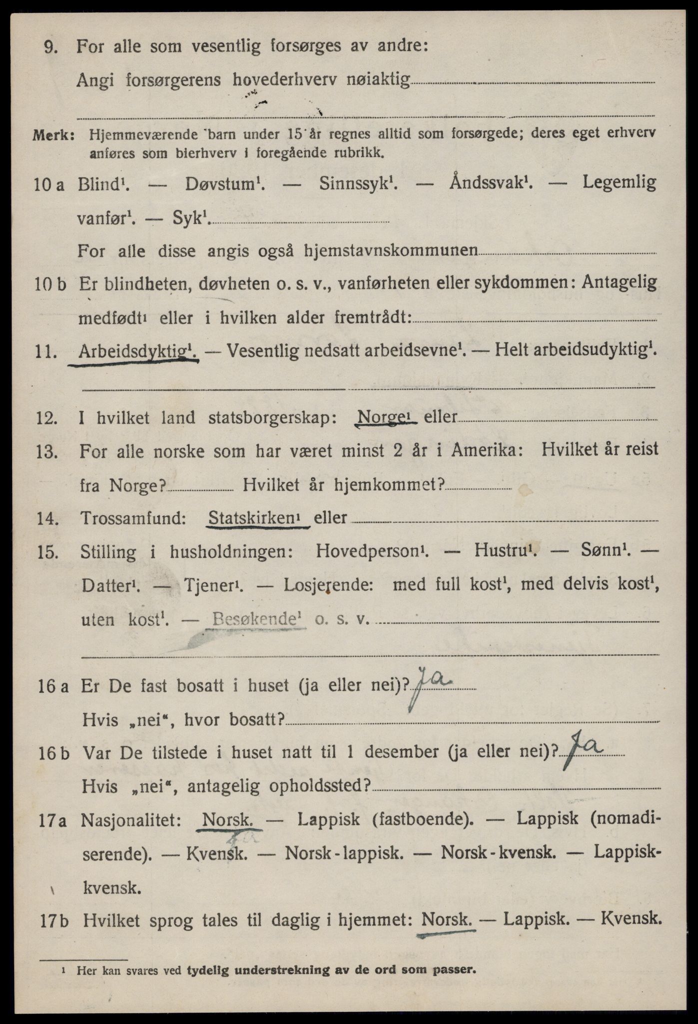 SAT, 1920 census for Orkanger, 1920, p. 1200