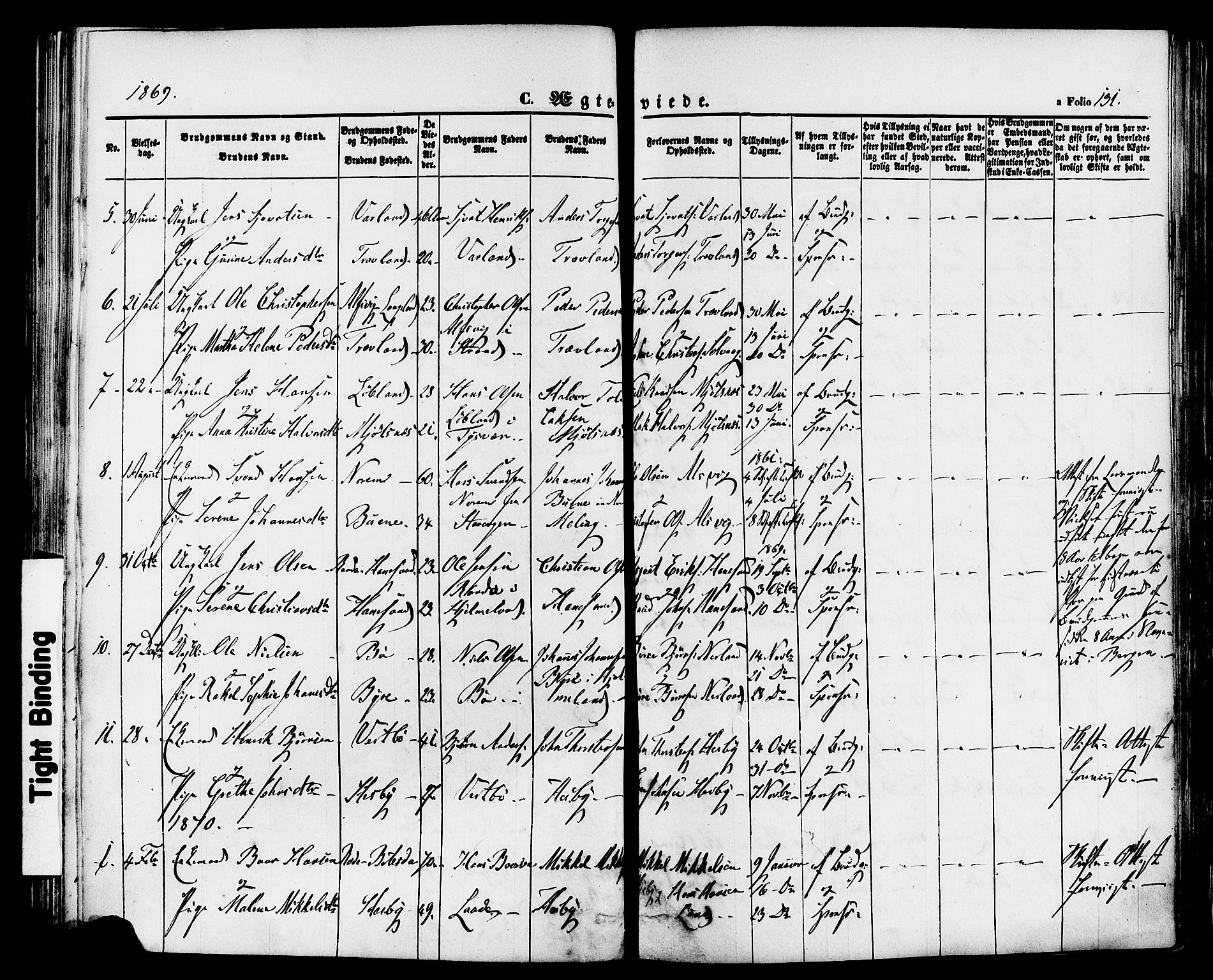 Finnøy sokneprestkontor, AV/SAST-A-101825/H/Ha/Haa/L0008: Parish register (official) no. A 8, 1863-1878, p. 131