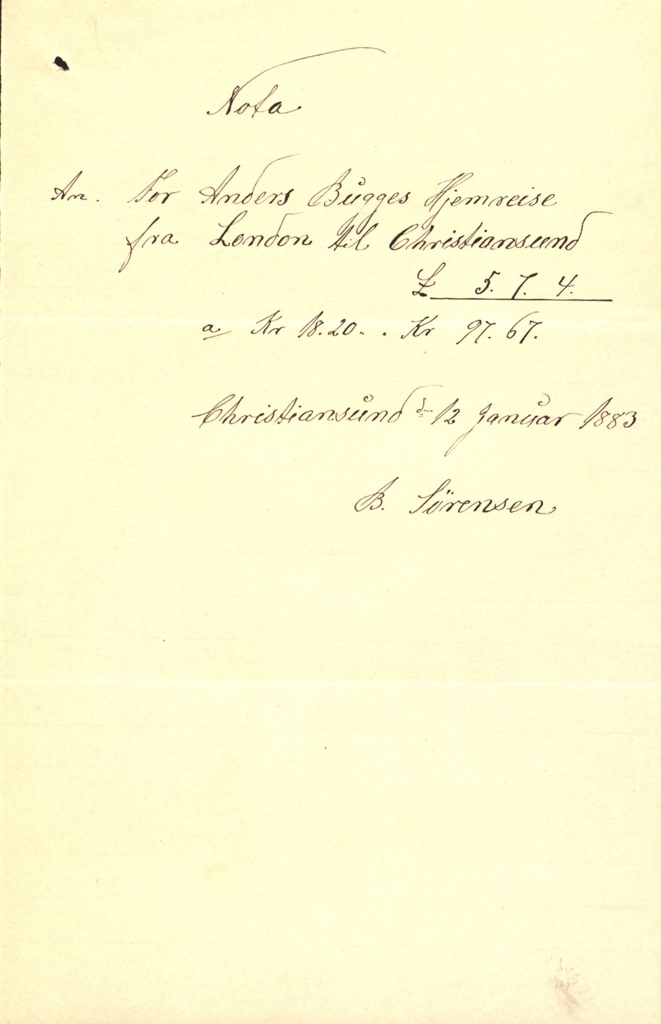 Pa 63 - Østlandske skibsassuranceforening, VEMU/A-1079/G/Ga/L0014/0010: Havaridokumenter / Solveig, Spes & Fides, Framnes, Fosna, 1882, p. 19