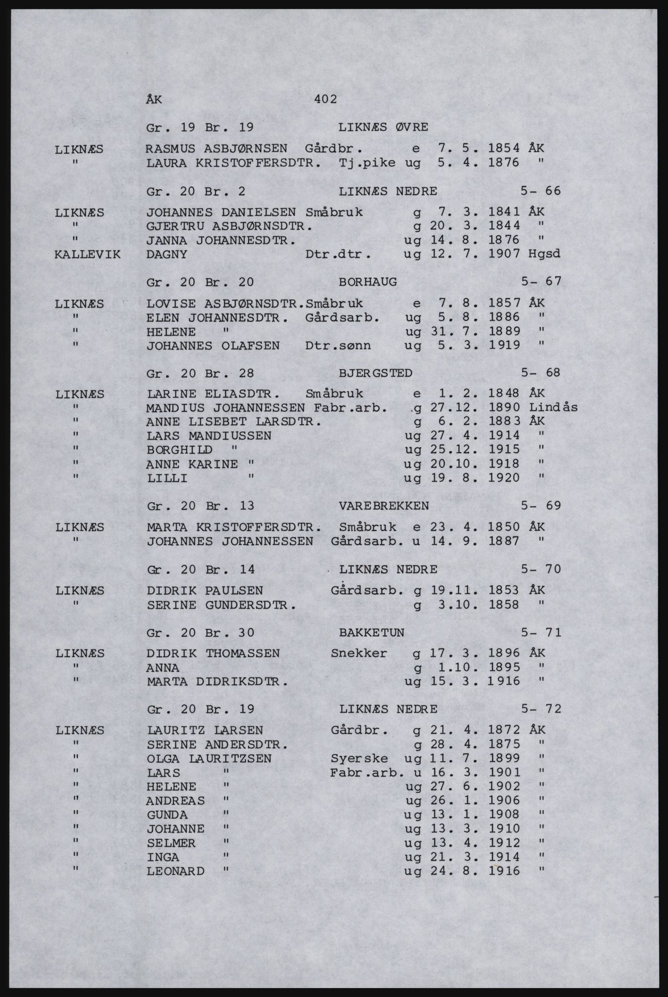 SAST, Copy of 1920 census for Karmøy, 1920, p. 424