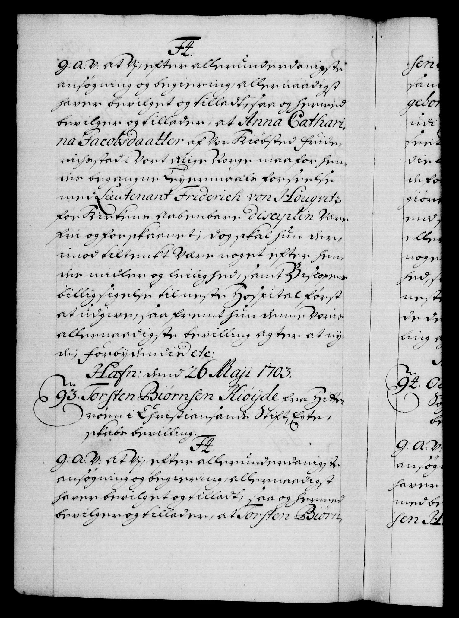 Danske Kanselli 1572-1799, AV/RA-EA-3023/F/Fc/Fca/Fcaa/L0018: Norske registre, 1699-1703, p. 504b