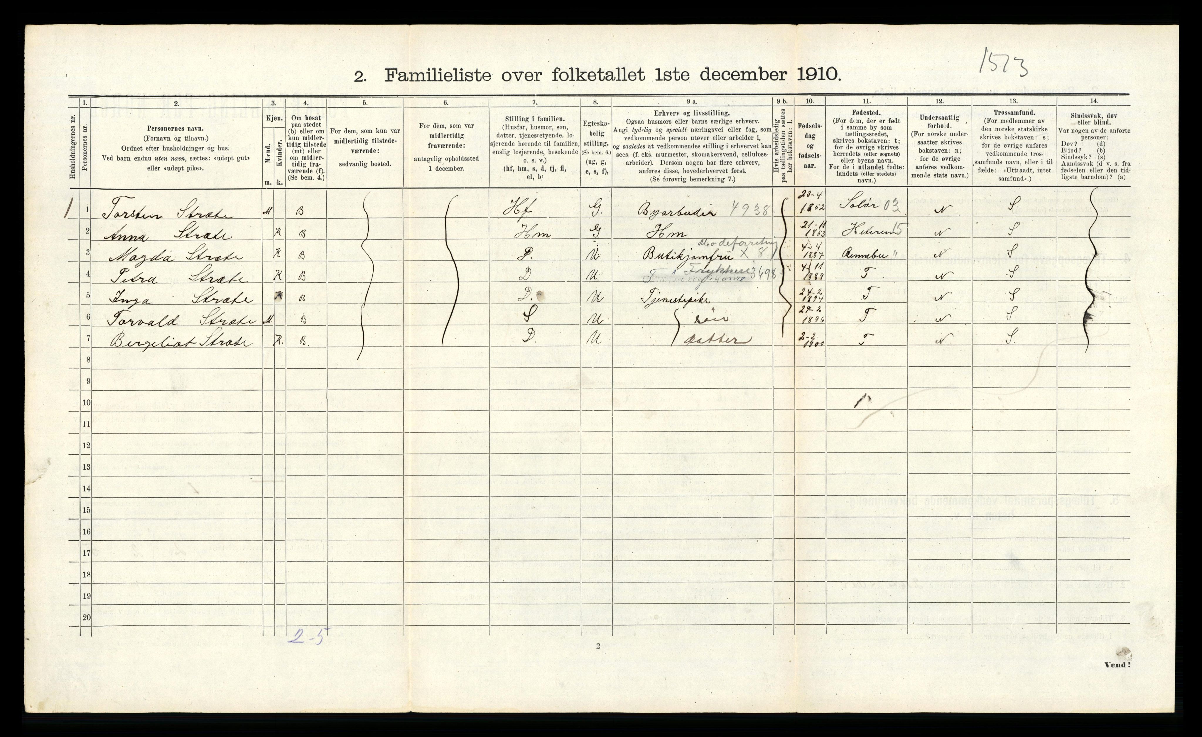 RA, 1910 census for Trondheim, 1910, p. 14346