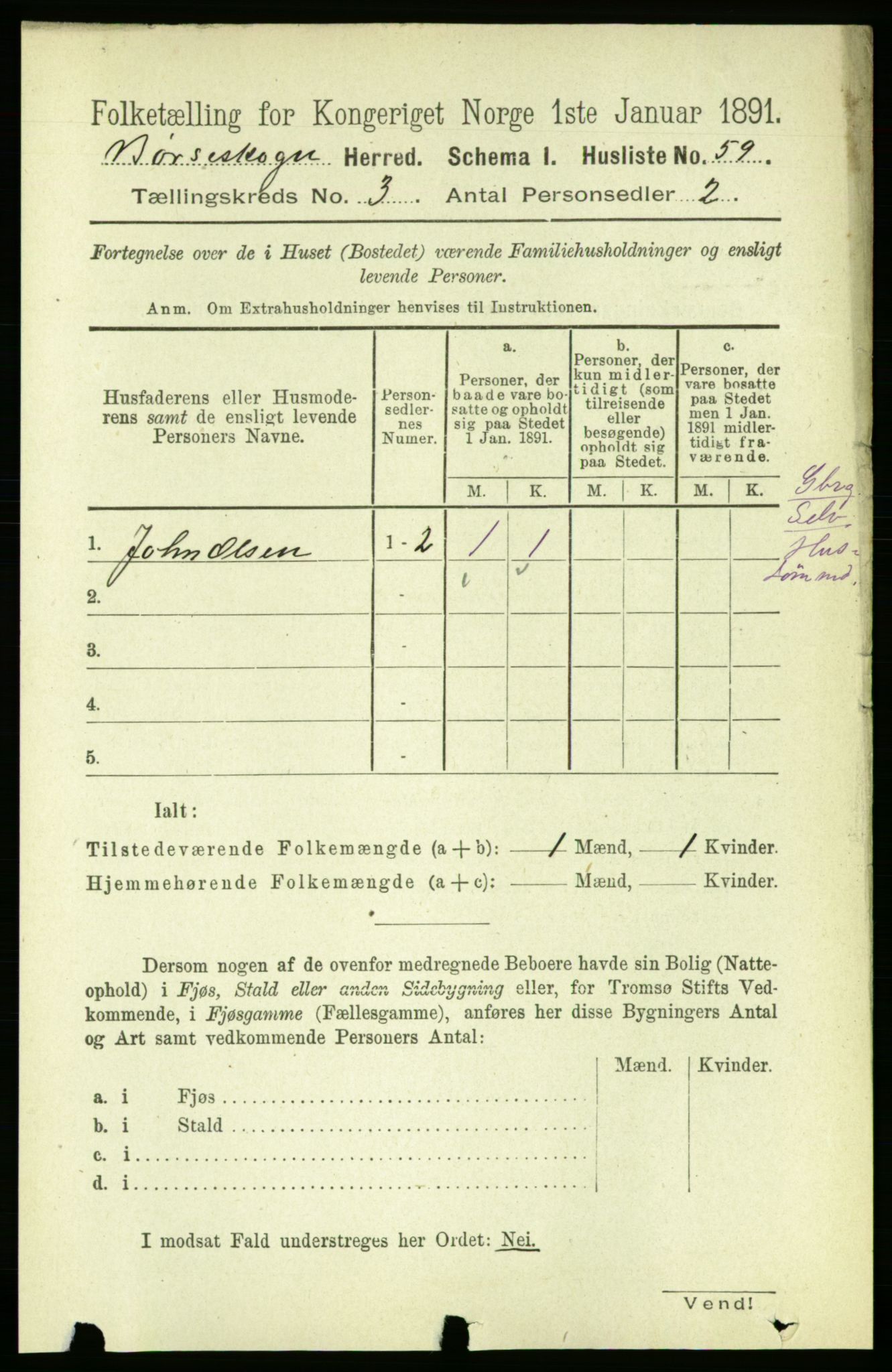 RA, 1891 census for 1657 Børseskogn, 1891, p. 1338