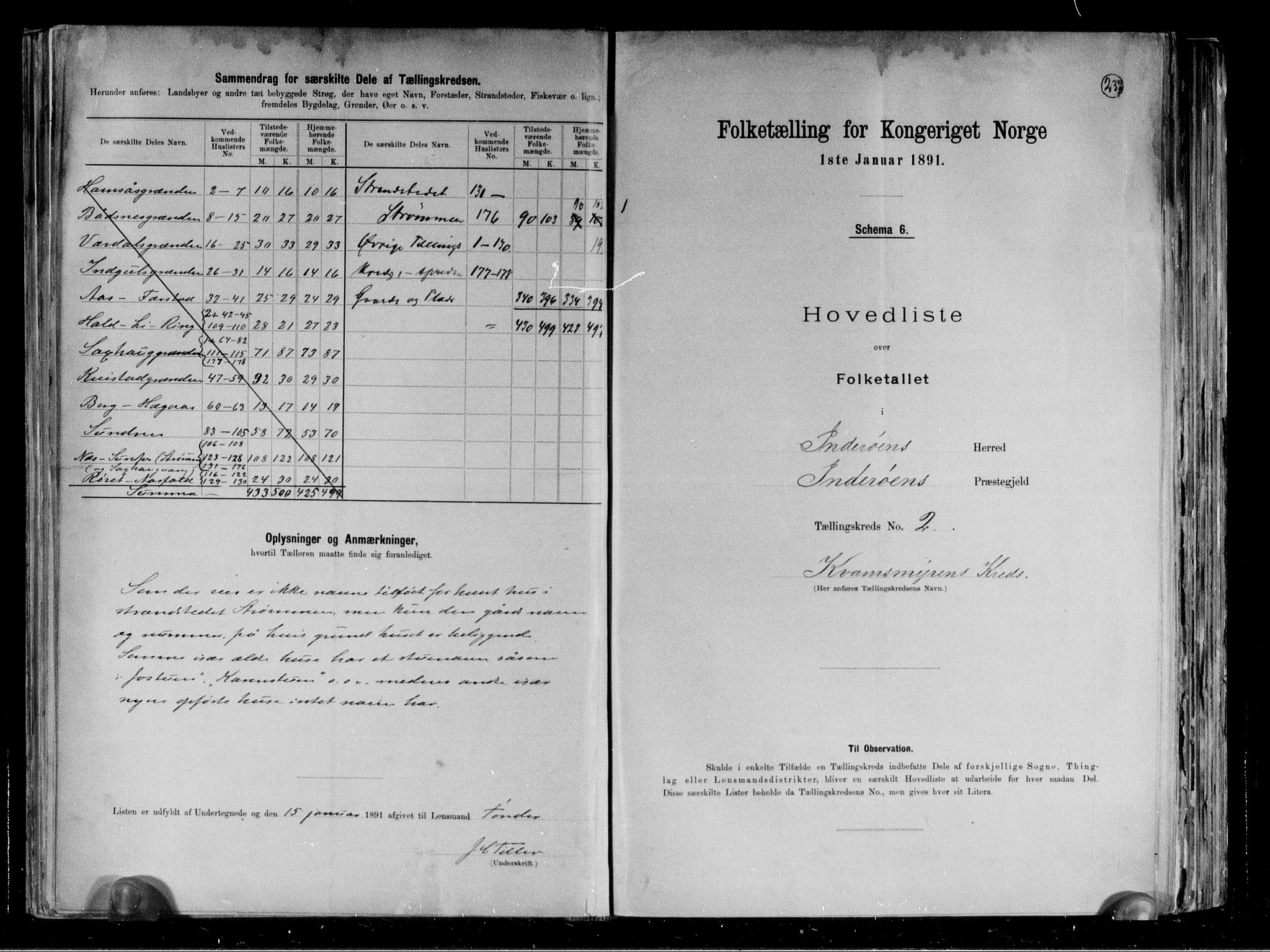 RA, 1891 census for 1729 Inderøy, 1891, p. 9