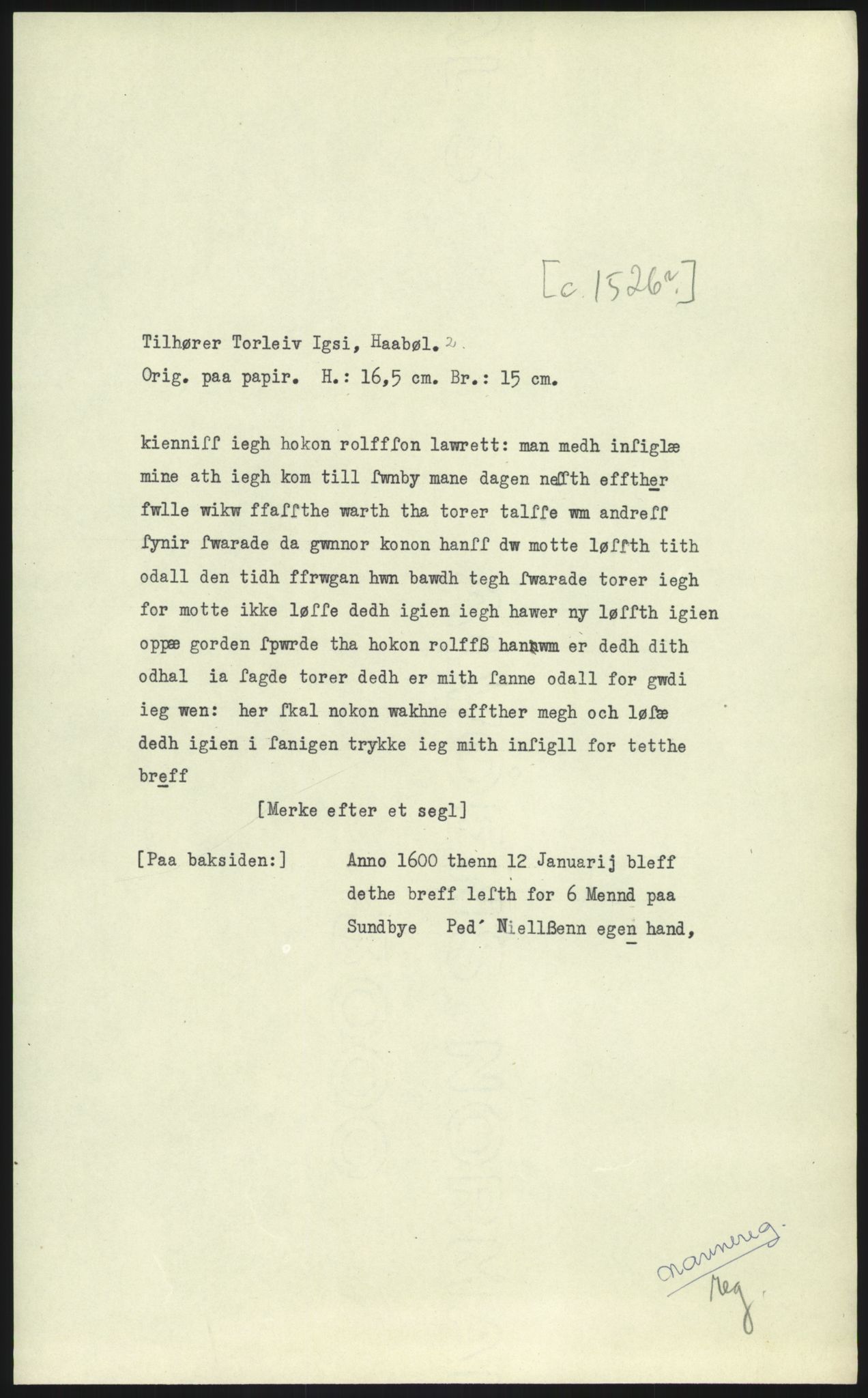 Samlinger til kildeutgivelse, Diplomavskriftsamlingen, AV/RA-EA-4053/H/Ha, p. 4