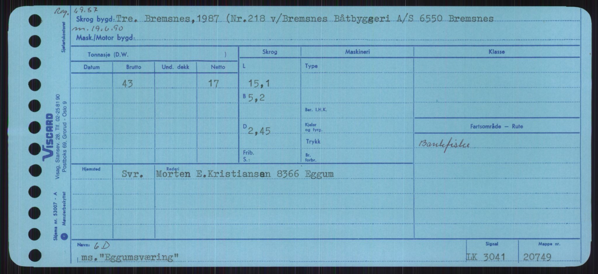 Sjøfartsdirektoratet med forløpere, Skipsmålingen, RA/S-1627/H/Ha/L0001/0002: Fartøy, A-Eig / Fartøy Bjør-Eig, p. 995