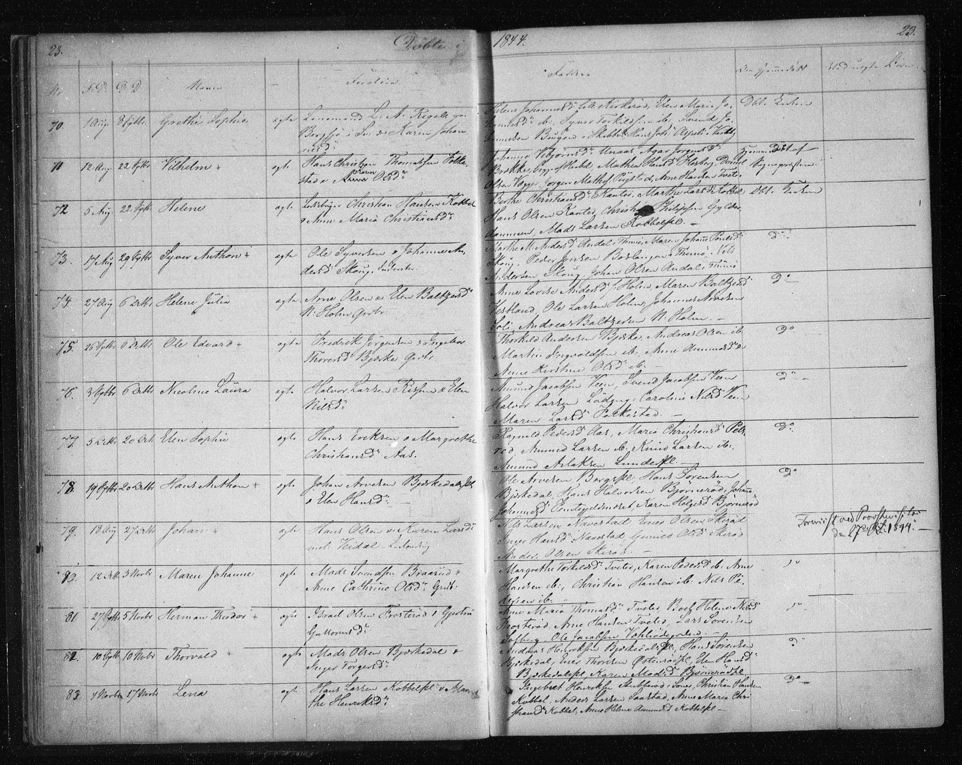 Våler prestekontor Kirkebøker, AV/SAO-A-11083/F/Fa/L0006: Parish register (official) no. I 6, 1840-1861, p. 23