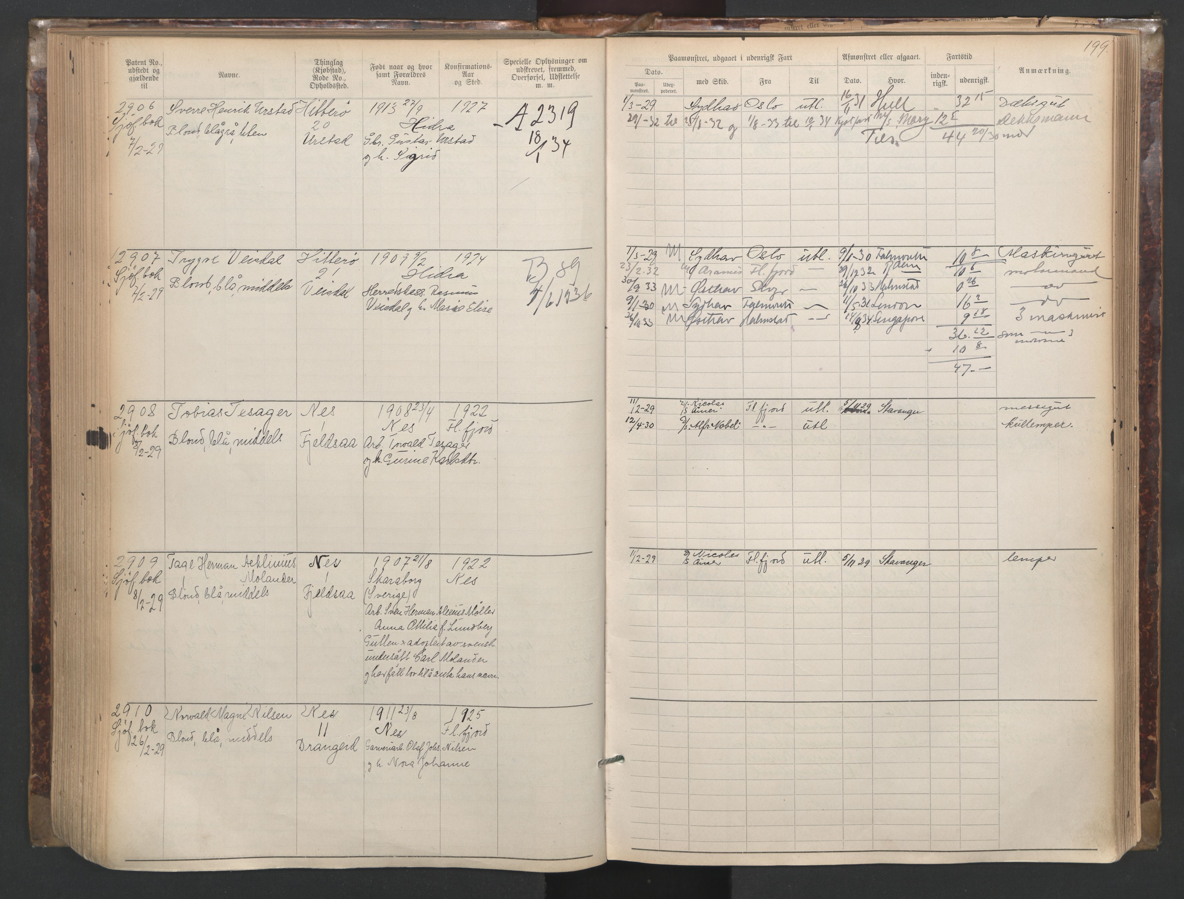 Flekkefjord mønstringskrets, SAK/2031-0018/F/Fa/L0003: Annotasjonsrulle nr 1921-2963 med register, N-3, 1892-1948, p. 232