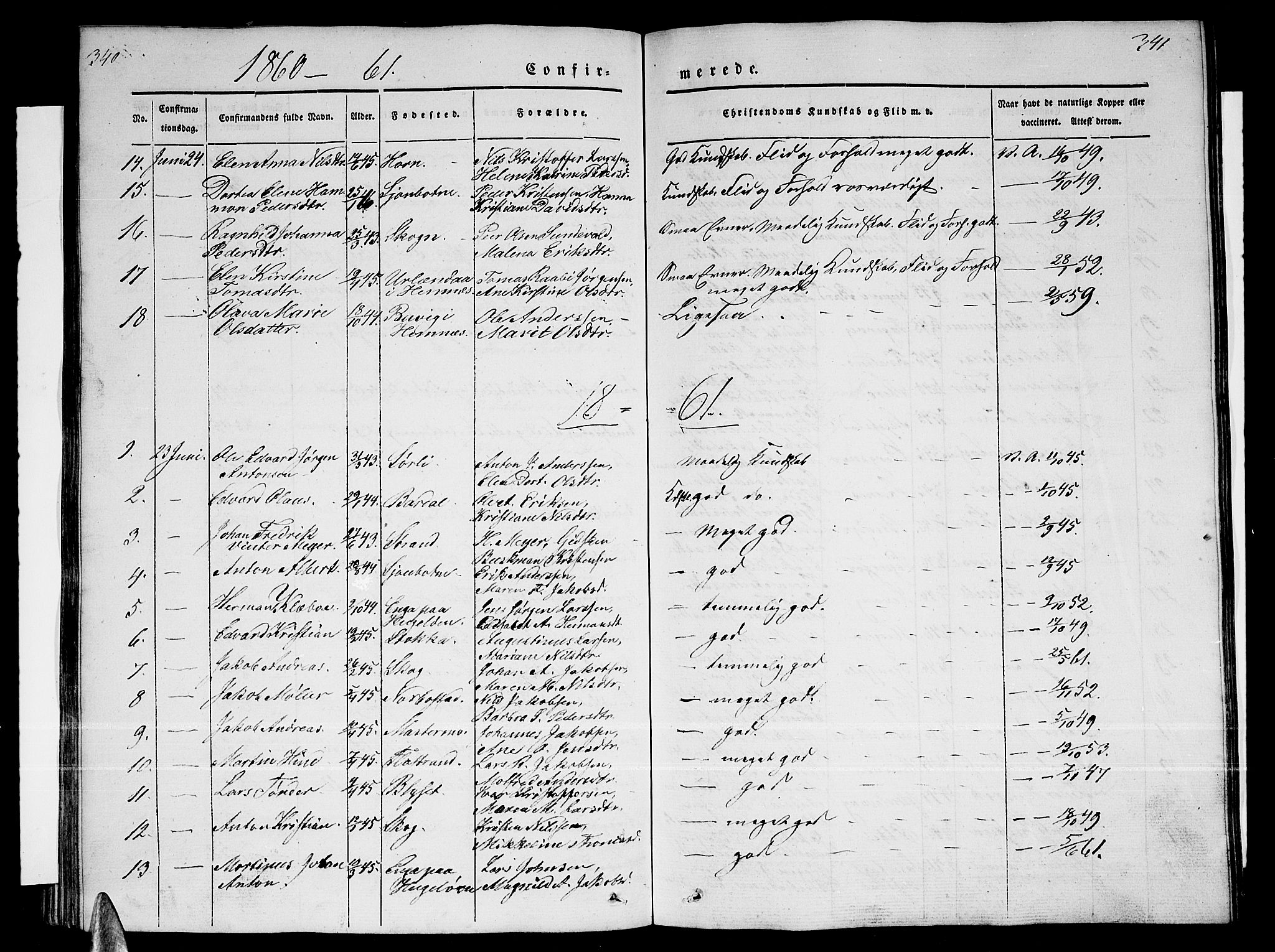 Ministerialprotokoller, klokkerbøker og fødselsregistre - Nordland, AV/SAT-A-1459/838/L0555: Parish register (copy) no. 838C02, 1842-1861, p. 340-341