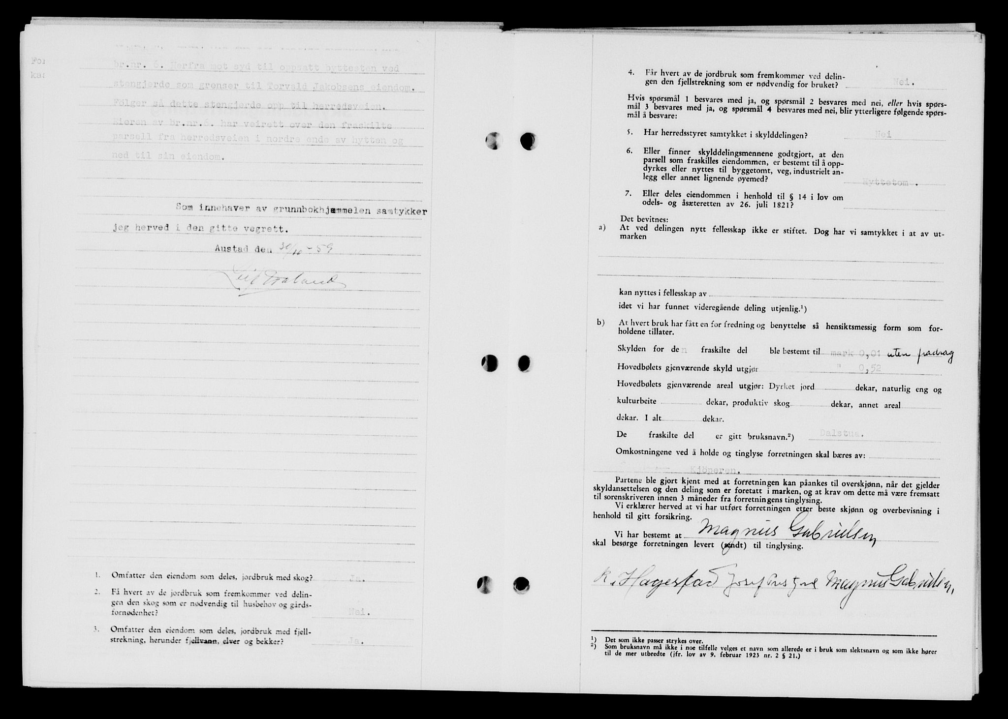 Lyngdal sorenskriveri, AV/SAK-1221-0004/G/Gb/L0679: Mortgage book no. A XXV, 1959-1960, Diary no: : 878/1959