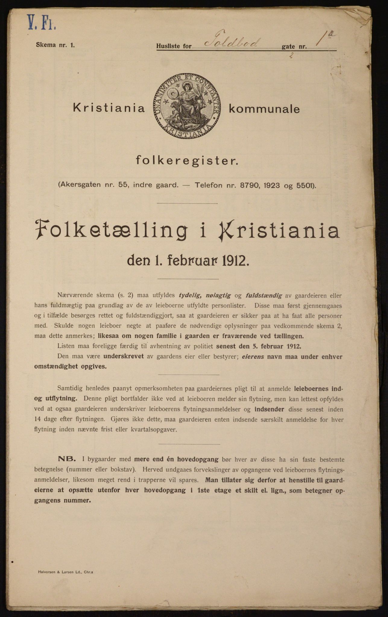OBA, Municipal Census 1912 for Kristiania, 1912, p. 113077