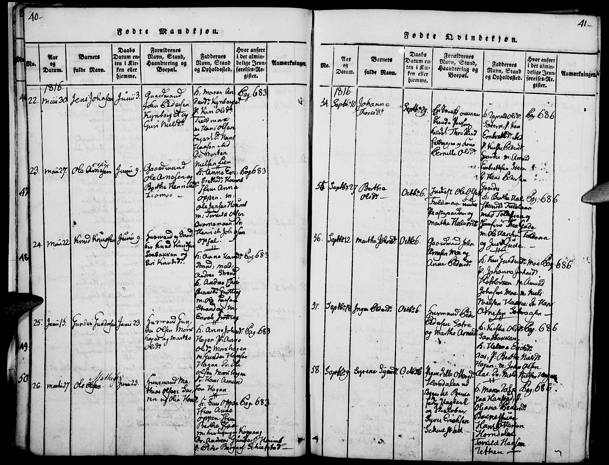 Elverum prestekontor, SAH/PREST-044/H/Ha/Haa/L0007: Parish register (official) no. 7, 1815-1830, p. 40-41