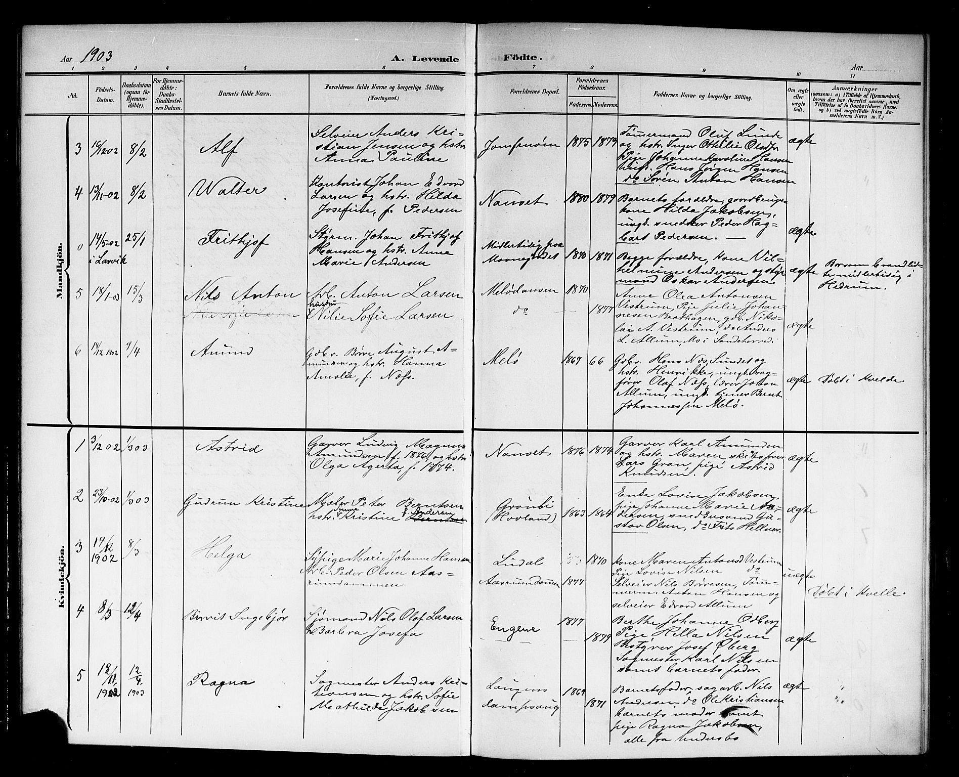 Hedrum kirkebøker, AV/SAKO-A-344/G/Ga/L0004: Parish register (copy) no. I 4, 1902-1915