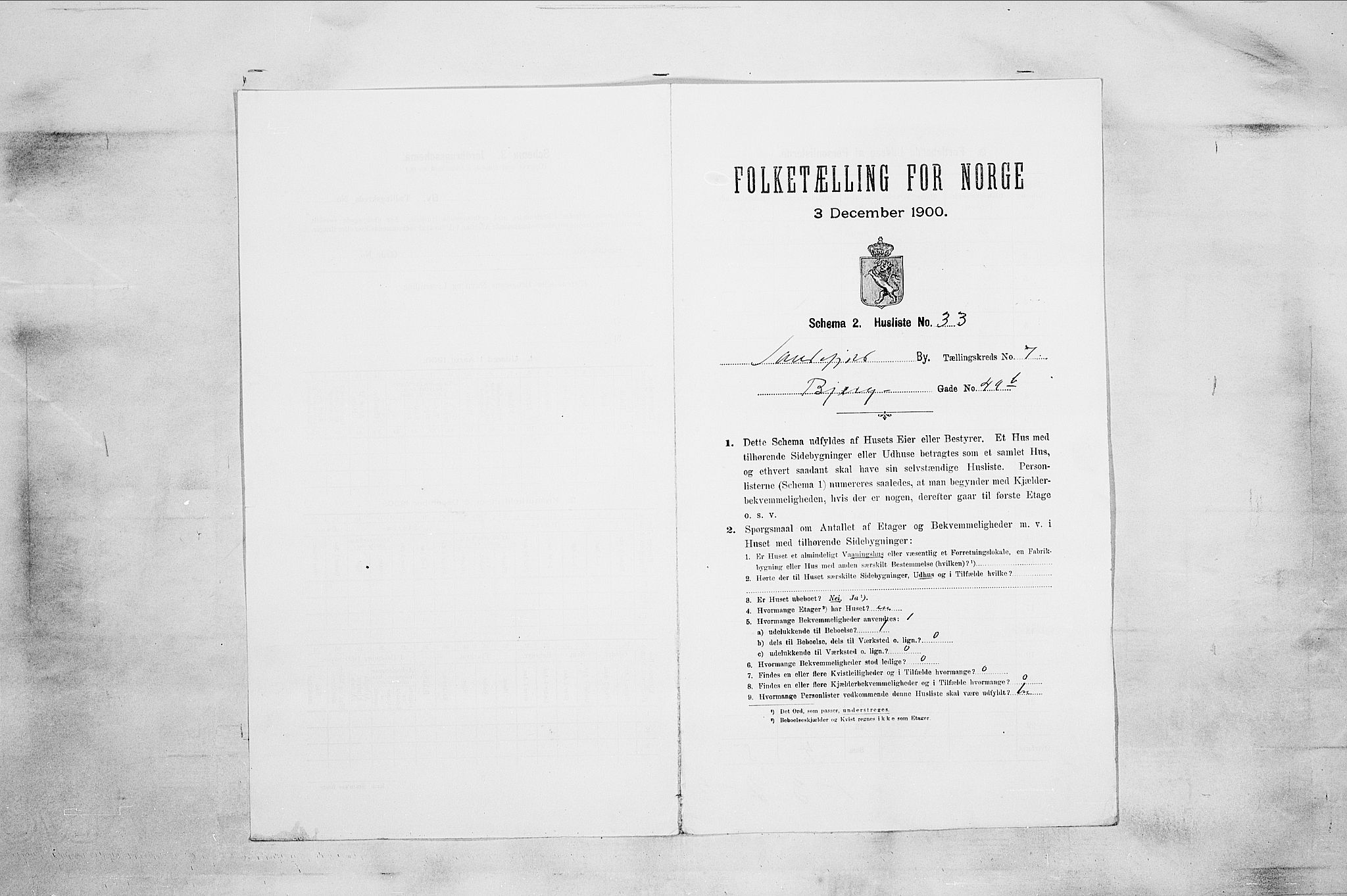 RA, 1900 census for Sandefjord, 1900, p. 1867