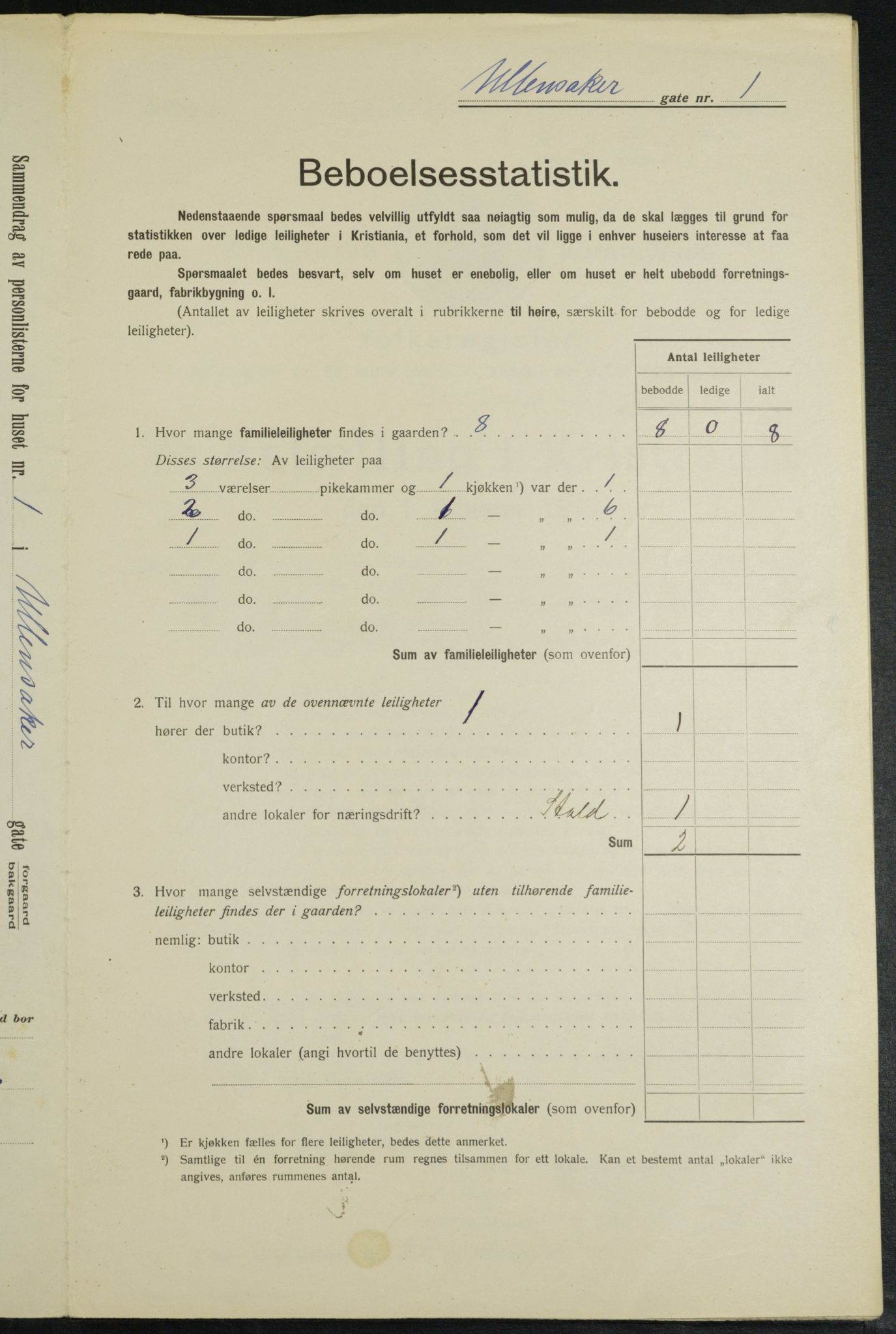 OBA, Municipal Census 1913 for Kristiania, 1913, p. 118665