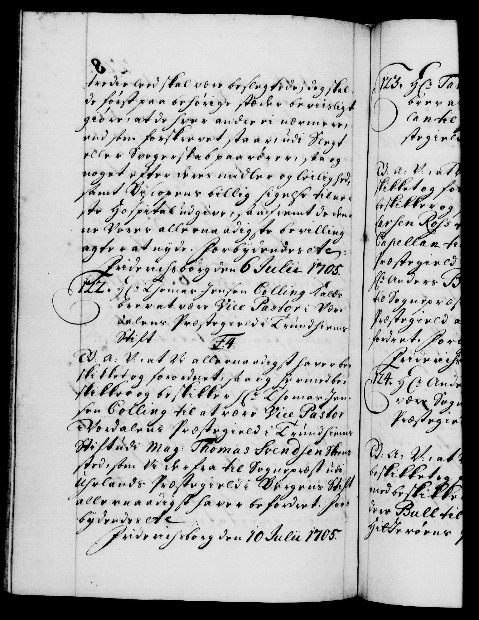 Danske Kanselli 1572-1799, RA/EA-3023/F/Fc/Fca/Fcaa/L0019: Norske registre, 1704-1707, p. 228b