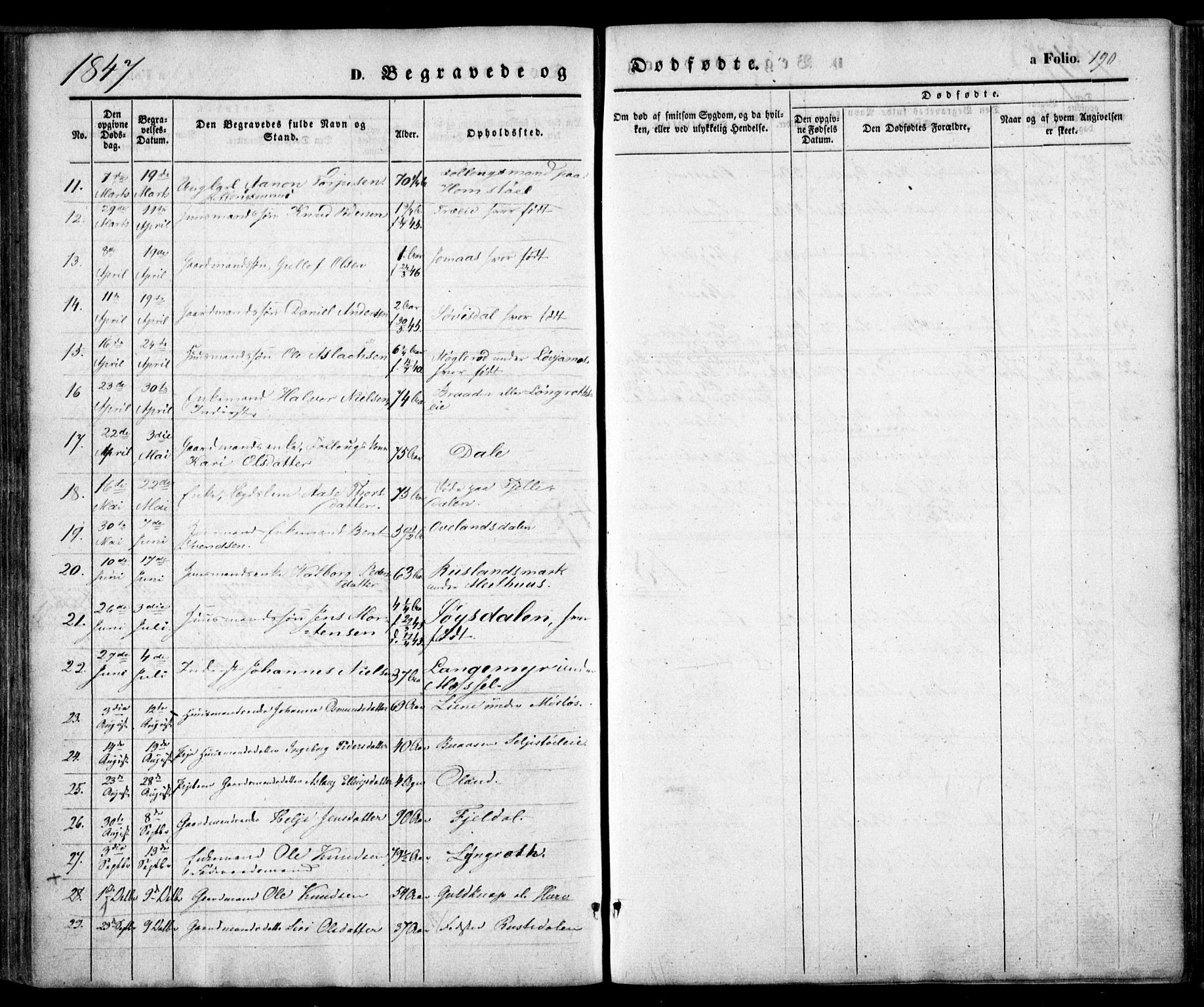 Froland sokneprestkontor, AV/SAK-1111-0013/F/Fa/L0002: Parish register (official) no. A 2, 1845-1863, p. 190