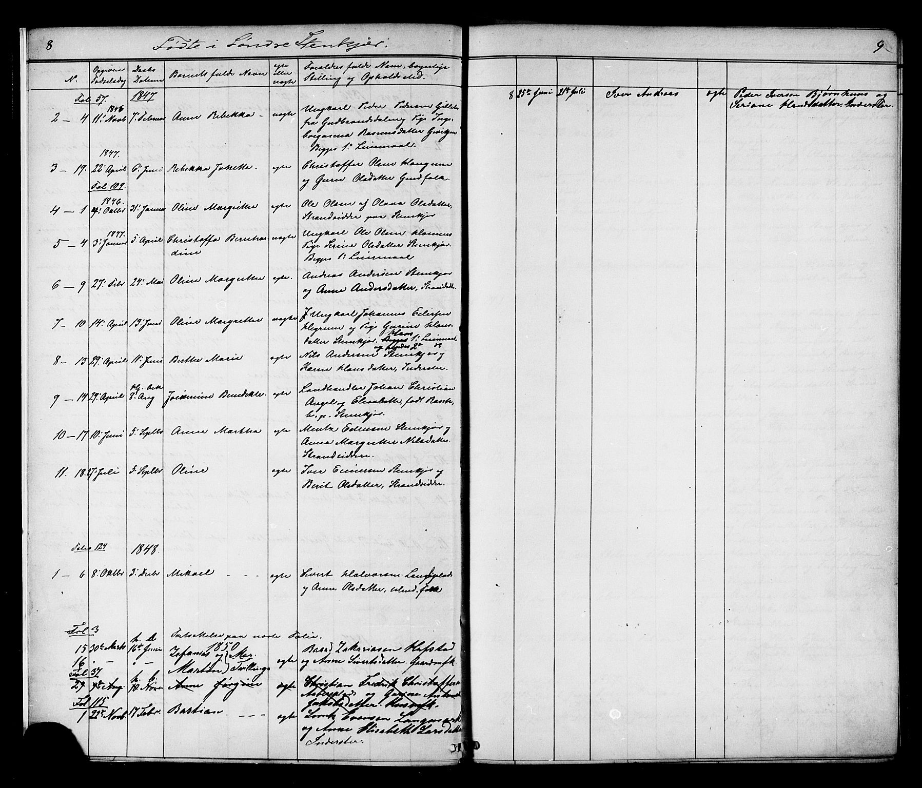 Ministerialprotokoller, klokkerbøker og fødselsregistre - Nord-Trøndelag, AV/SAT-A-1458/739/L0367: Parish register (official) no. 739A01 /1, 1838-1868, p. 8-9